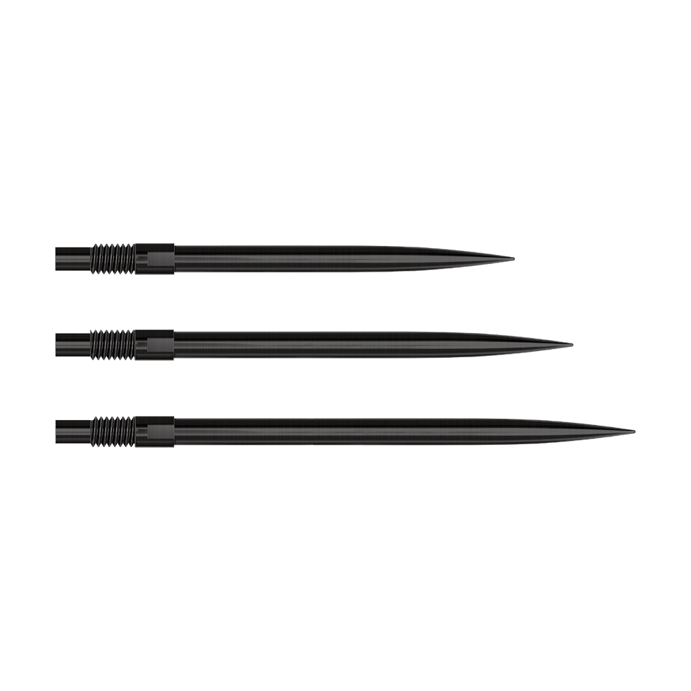 Harrows Quick Point Dart Tips - Black Auf dem Bild sind die Harrows Quick Point Dartspitzen in Schwarz zu sehen. Diese Dartspitzen ermöglichen einen schnellen Austausch.