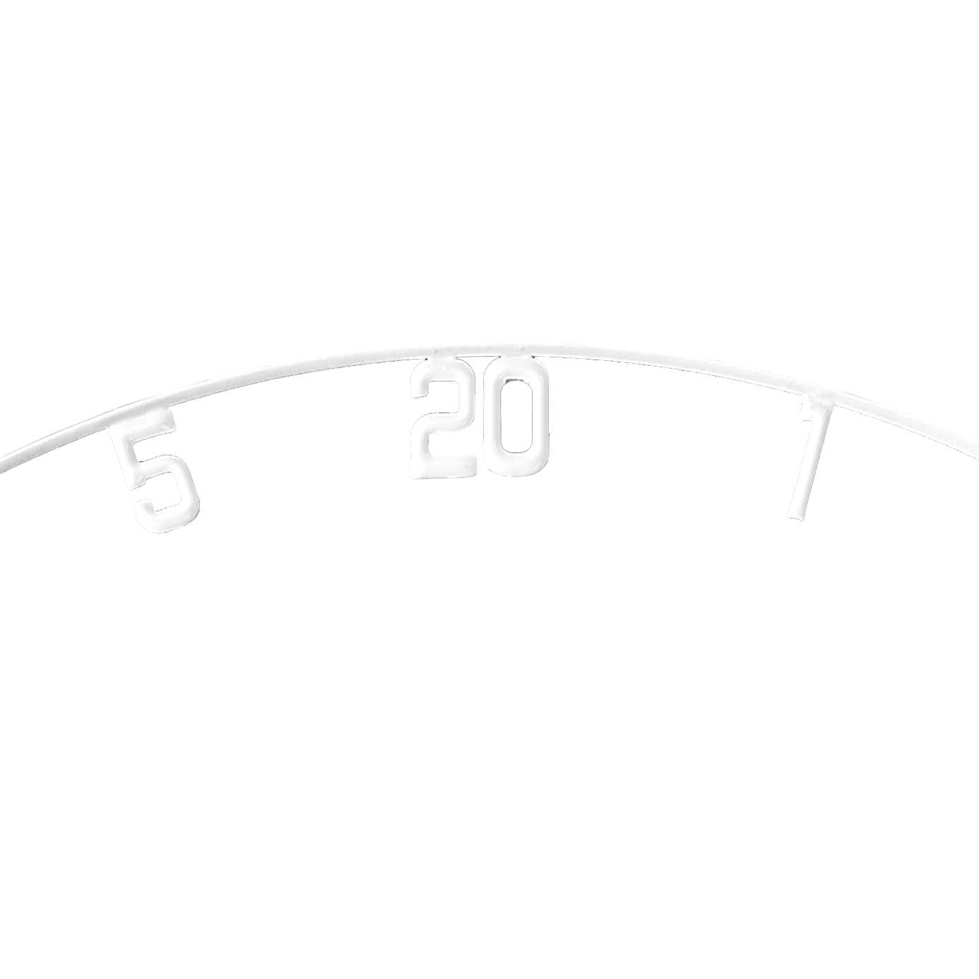 65008_McDart_Scopus_Master_HD-Zahlenring_2 Das Bild zeigt einen weißen Zahlenring für eine Dartscheibe mit den Zahlen 5, 20 und 1. Es handelt sich um das Produkt "McDart Master HD-Zahlenring / Nummernring".