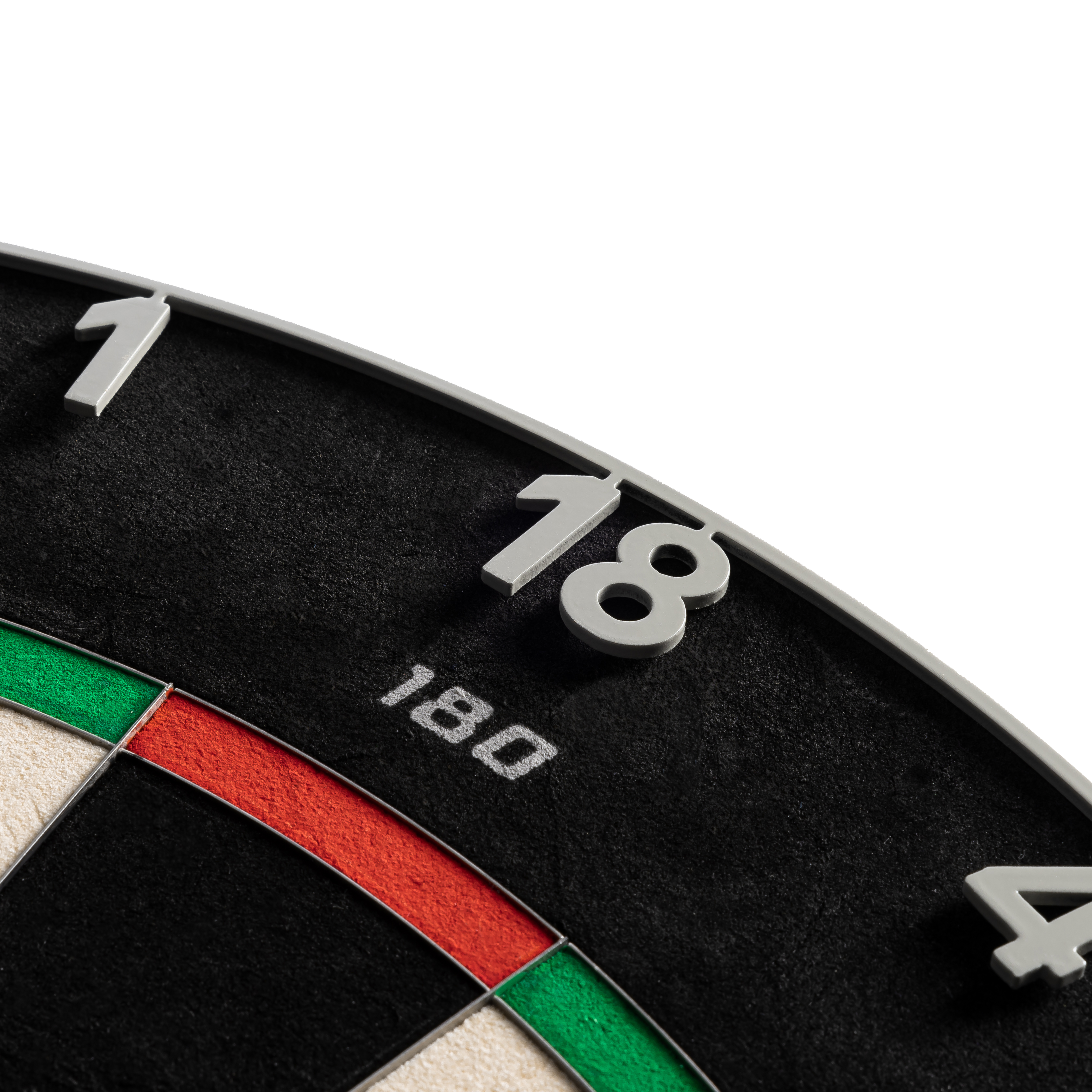 Precise 180 Endorphine Steel Dartboard with Numbered Ring - Nordic Grey Das Bild zeigt das Precise 180 Endorphine Steeldartboard mit Nummernring in der Farbe Nordic Grey. Es handelt sich um ein hochwertiges Dartboard für ambitionierte Spieler.