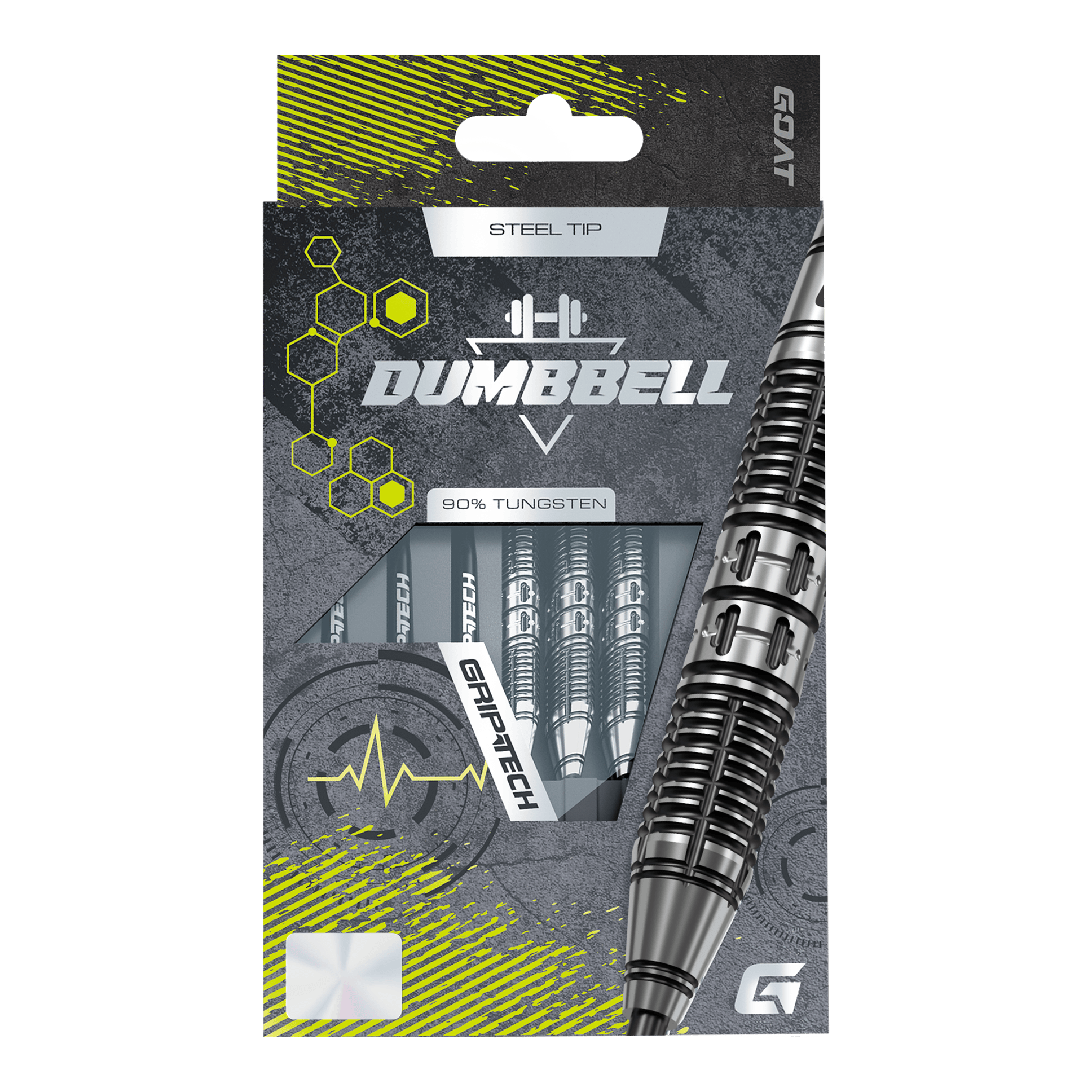 GOAT Dumbbell Steel Darts Hier sieht man die GOAT Dumbbell Steeldarts. Die Steeldarts besitzen ein unverwechselbares Aussehen.
