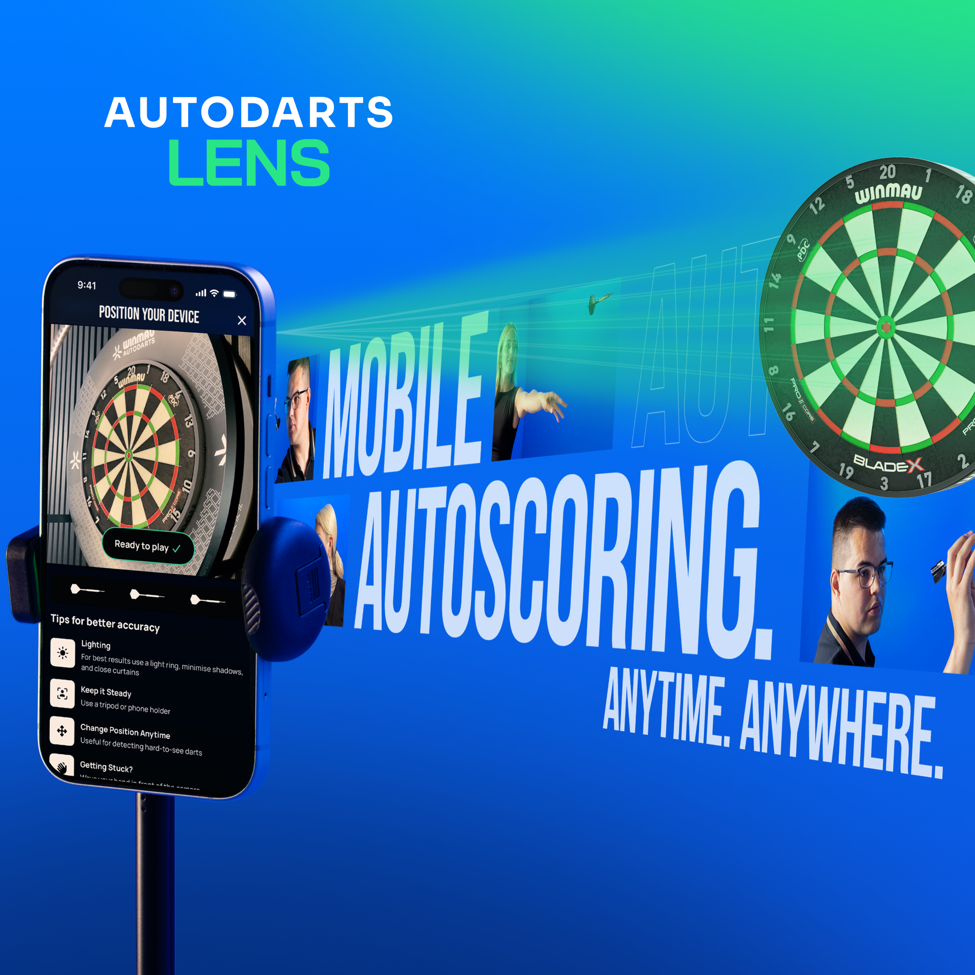 Winmau Device Stand &amp; 12 Months Membership Bundle
