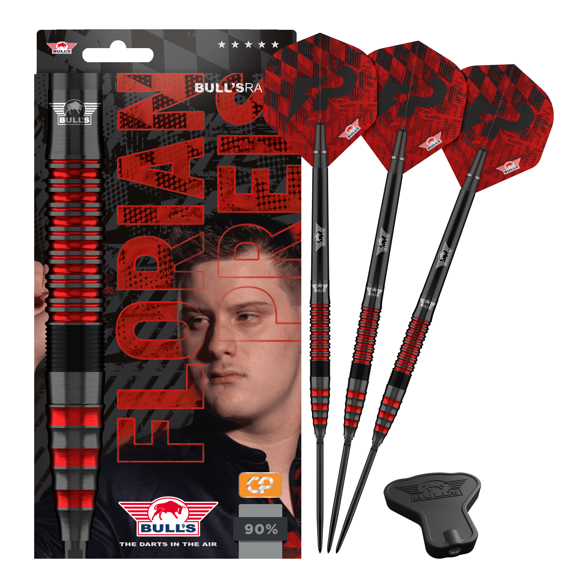 Bulls NL Florian Price 90 Convertible Point Steeldarts Abgebildet wird Bulls NL Florian Preis 90 Convertible Point Steeldarts. Das Set ist übersichtlich angeordnet.