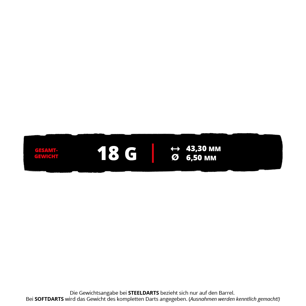 Das Bild zeigt McDart Knurled Black Softdart Barrels - 18g. Es handelt sich um schwarze, gerändelte Softdart-Barrels für Dartspieler.