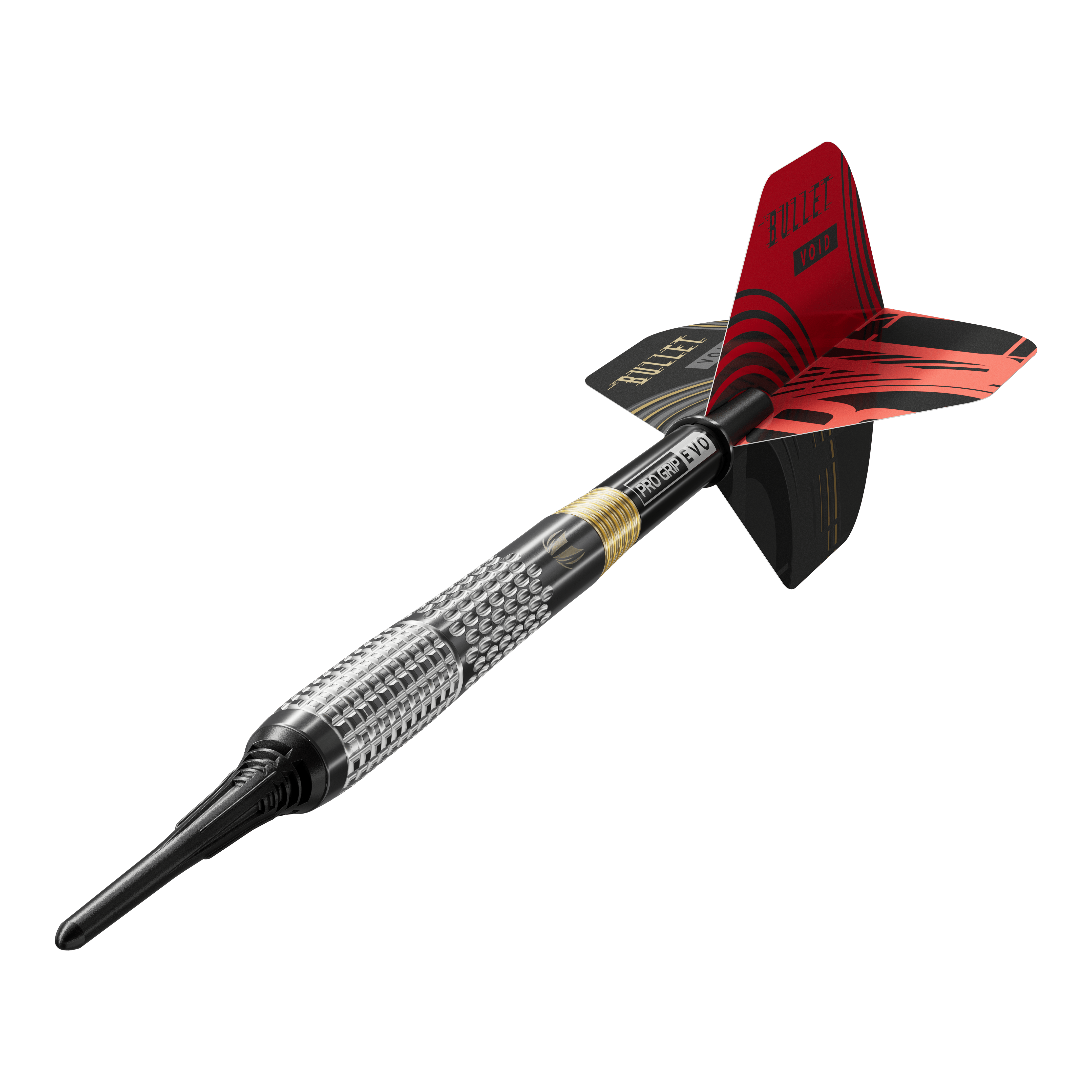Target Stephen Bunting GEN5 Void Soft Darts - 18g Auf dem Bild sind die Target Stephen Bunting GEN5 Void Softdarts - 18g zu sehen. Die Softdarts haben ein spezielles Design und sind für Dartspieler geeignet.