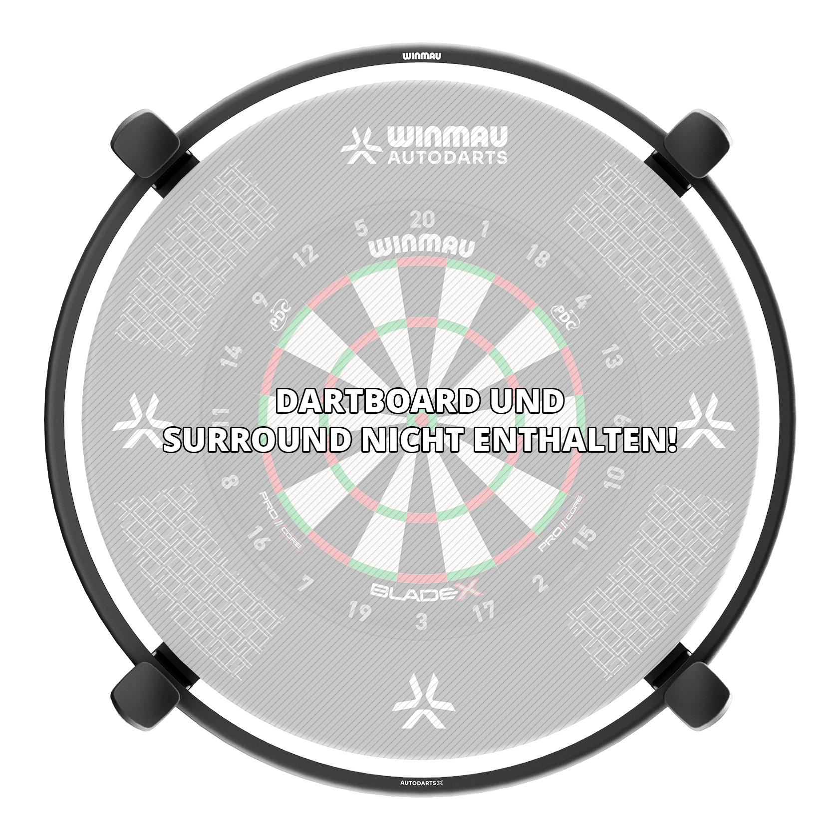 Winmau Autodarts X autoscoring system Hier sieht man das Winmau Autodarts X Autoscoring-System. Das innovative System speichert und analysiert Dartscores automatisch.