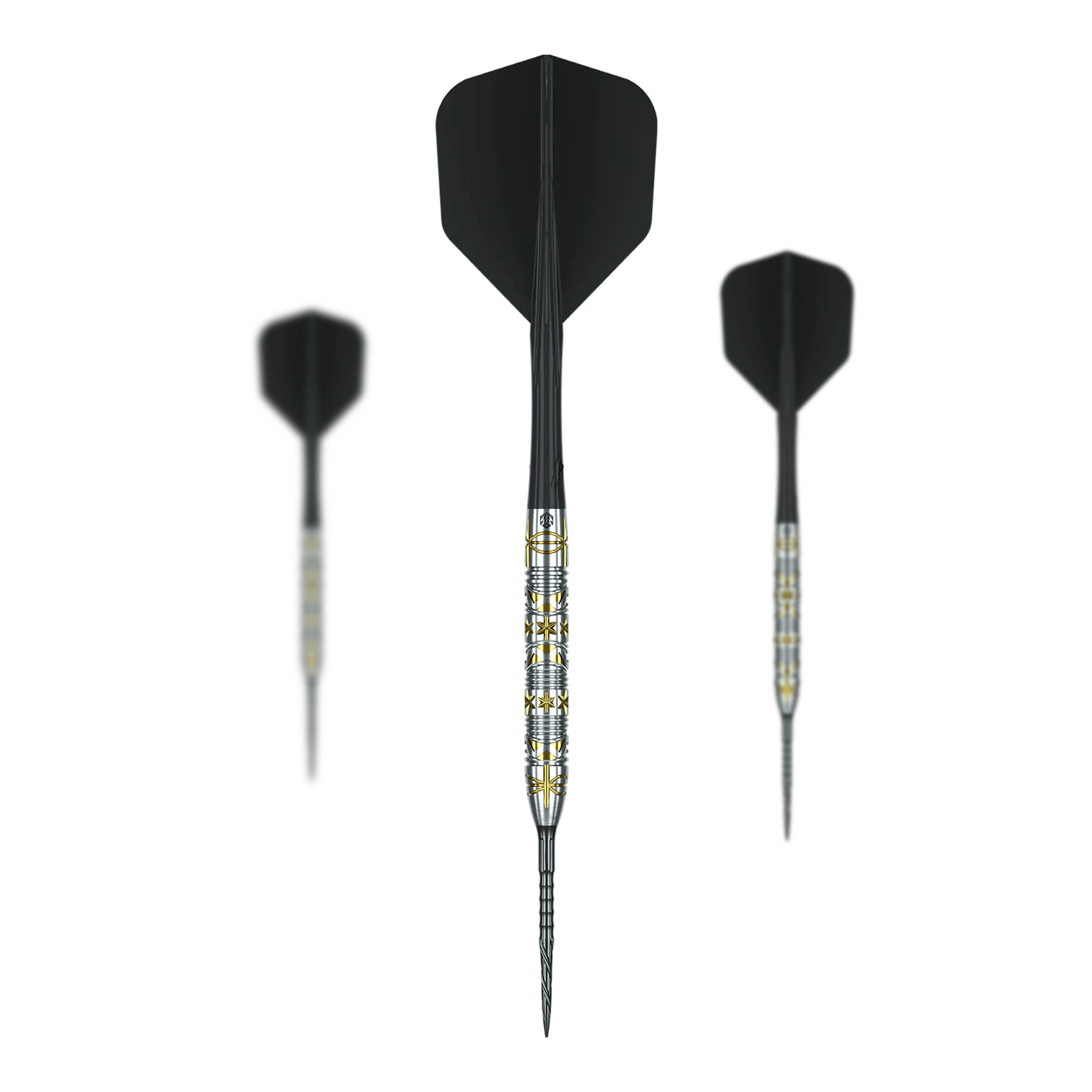 Caliburn Halo H1 steel darts - 22.5 g Das Bild stellt ein Set der Caliburn Halo H1 Steeldarts mit 22,5 g dar. Das Set eignet sich für professionelle und Hobby-Dartspieler.
