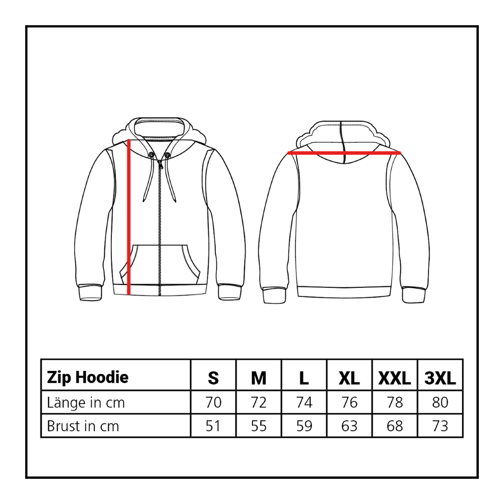 Der Löwen Kollektion Zip-Hoodie ist auf diesem Bild zu sehen. Es handelt sich um einen modischen Kapuzenpullover.