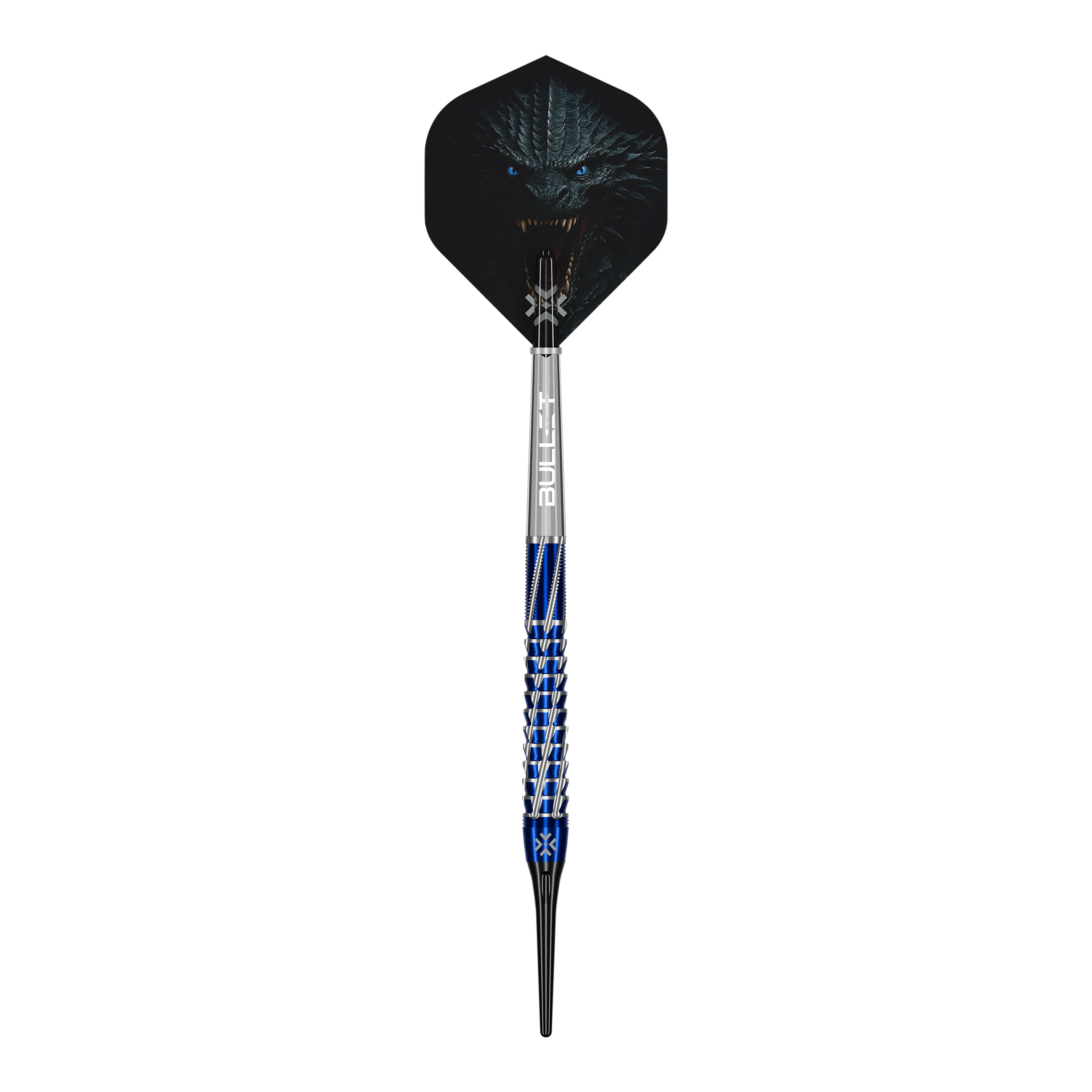 Bullet Hydra Softdarts - 20g Darts sind einzeln abgebildet. Man erkennt gut die Oberfläche und die Details des Softdarts.