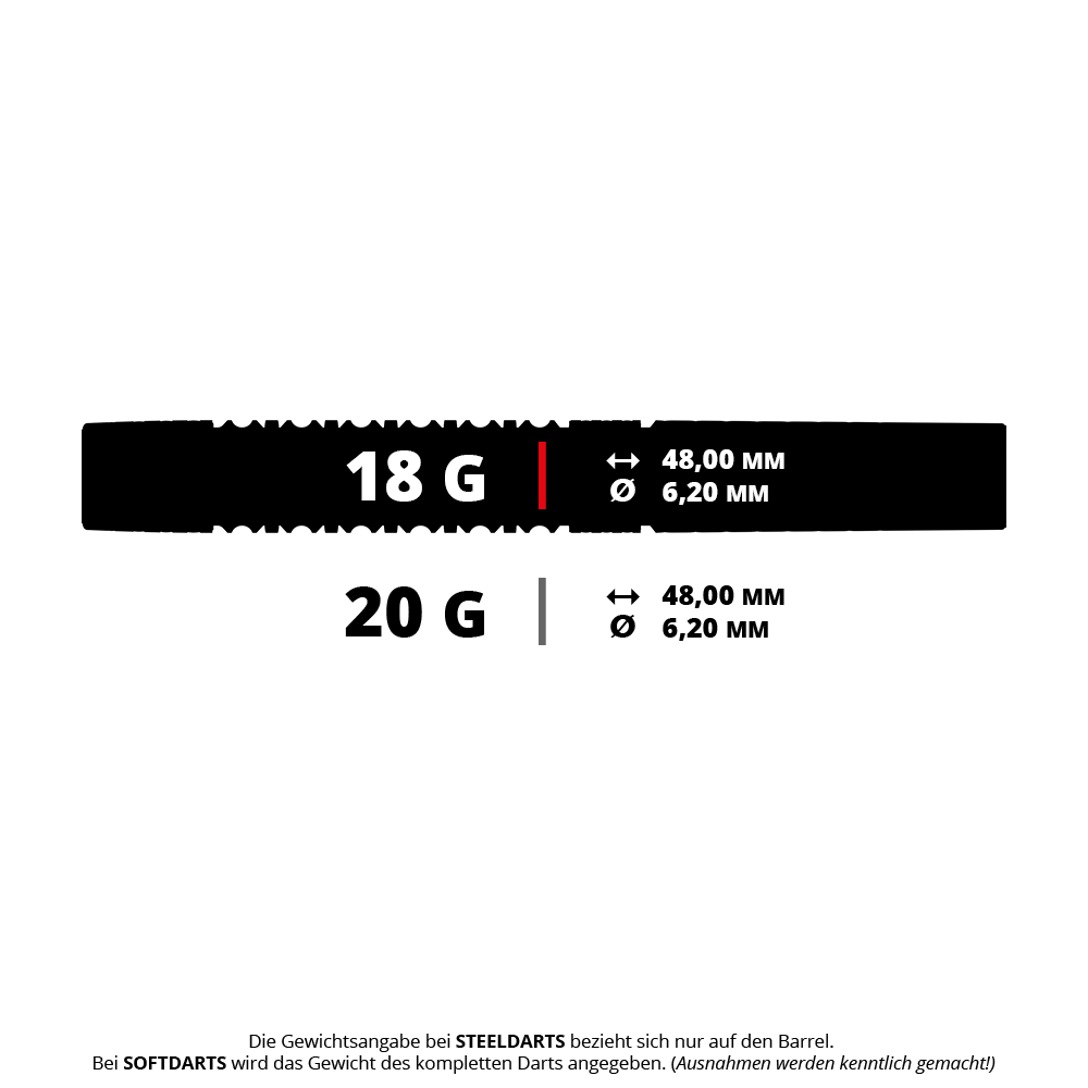 Ein Bild von Softdarts. Dies ist das Modell Target Raymond Van Barneveld GEN6 mit 18 Gramm.