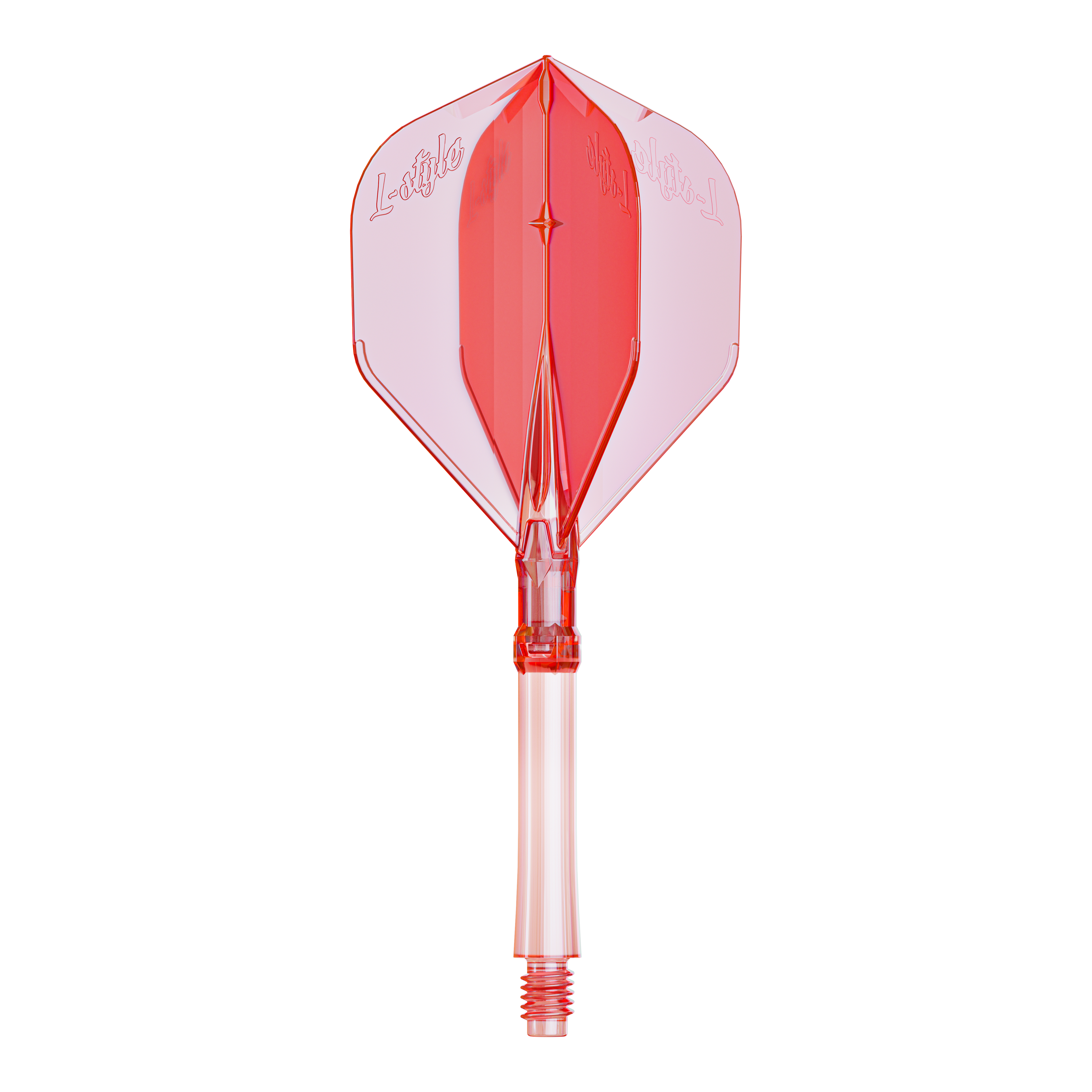 L-Style L-Sytem Flights - Clear Red Große Dart-Flights in klarem Rot, vermutlich für den Systemtyp L. Diese Flights eignen sich zum Austausch oder Aufrüsten von Darts.
