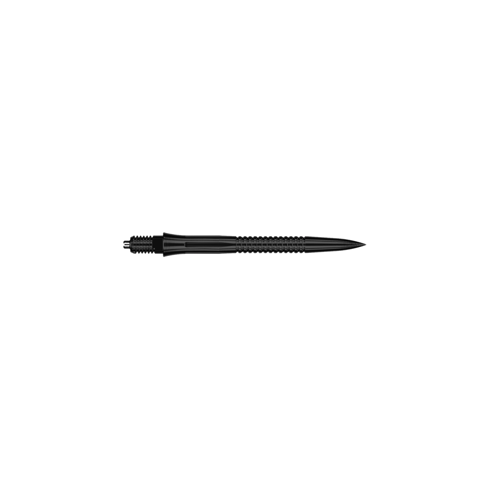 Caliburn EZ-EVO Dart Tips - Grooved - Black Zu sehen ist eine EVO201 Caliburn EZ-EVO Dartspitze mit Rillen in Schwarz und einer Länge von 28 mm. Die Dartspitze eignet sich besonders für den Einsatz im Dartsport.