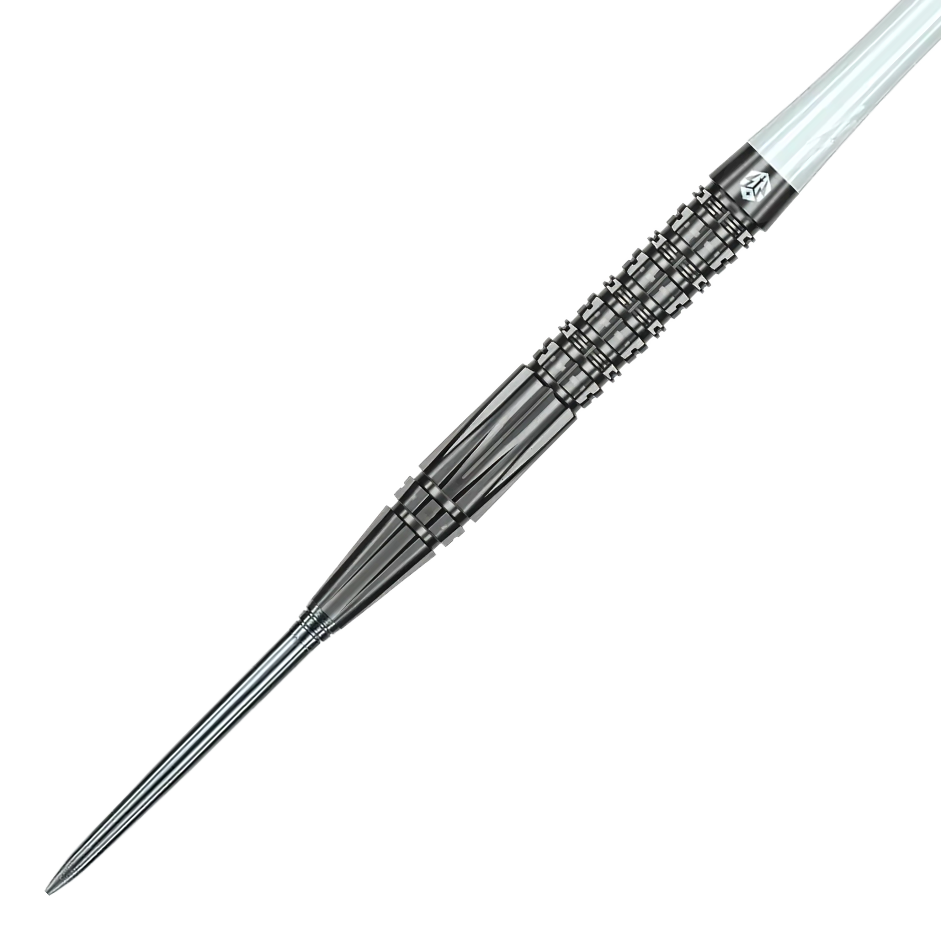 Die Abbildung zeigt die Caliburn Prisma P2 Steeldarts mit einem Gewicht von 20,5g. Das Produkt eignet sich ideal für Steeldartspieler.