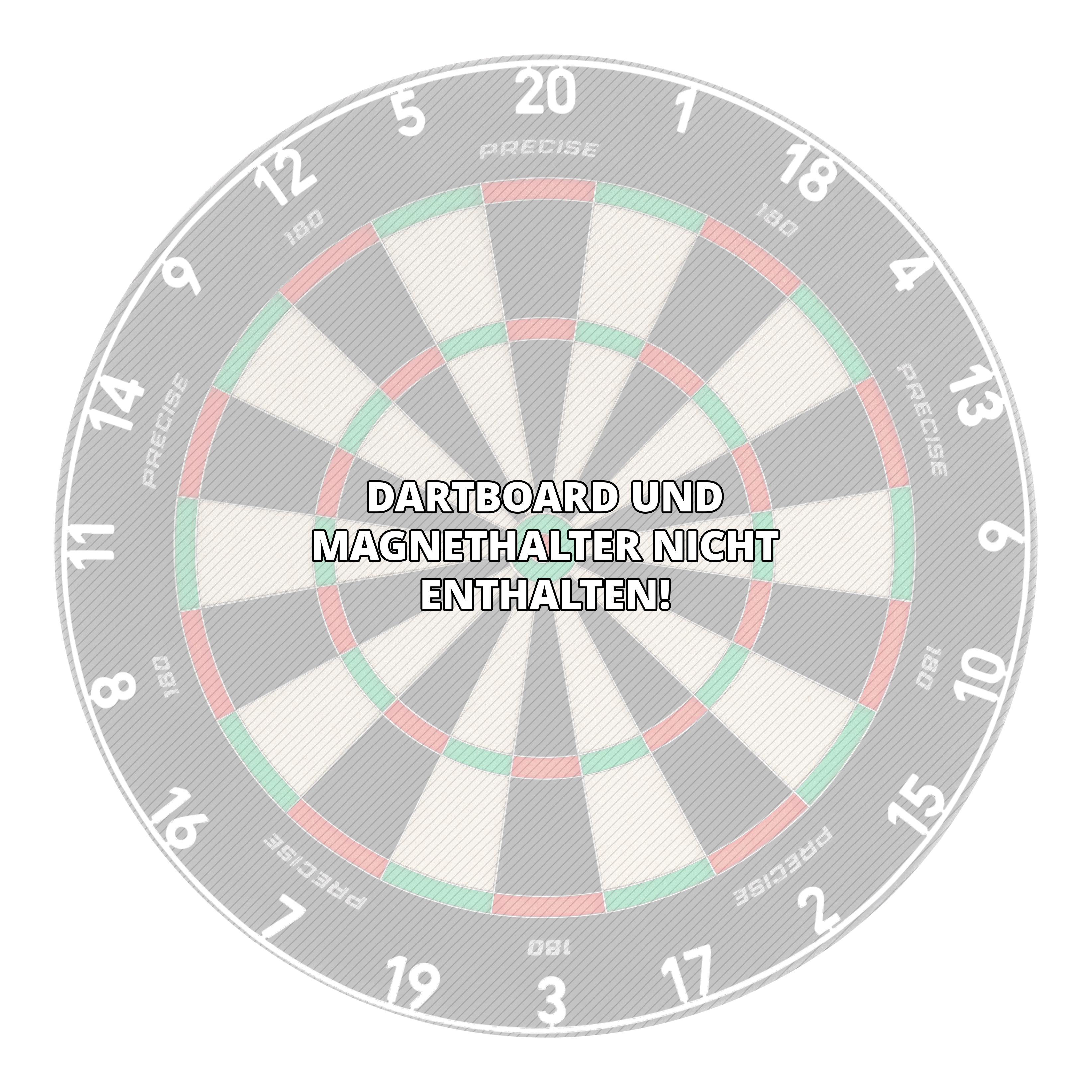 Precise 180 OnePiece Lasercut Number Ring Das Bild zeigt einen Zahlenring, Classic White, für ein Dartboard. Das Produkt wird genutzt, um die Felder des Dartboards zu markieren.