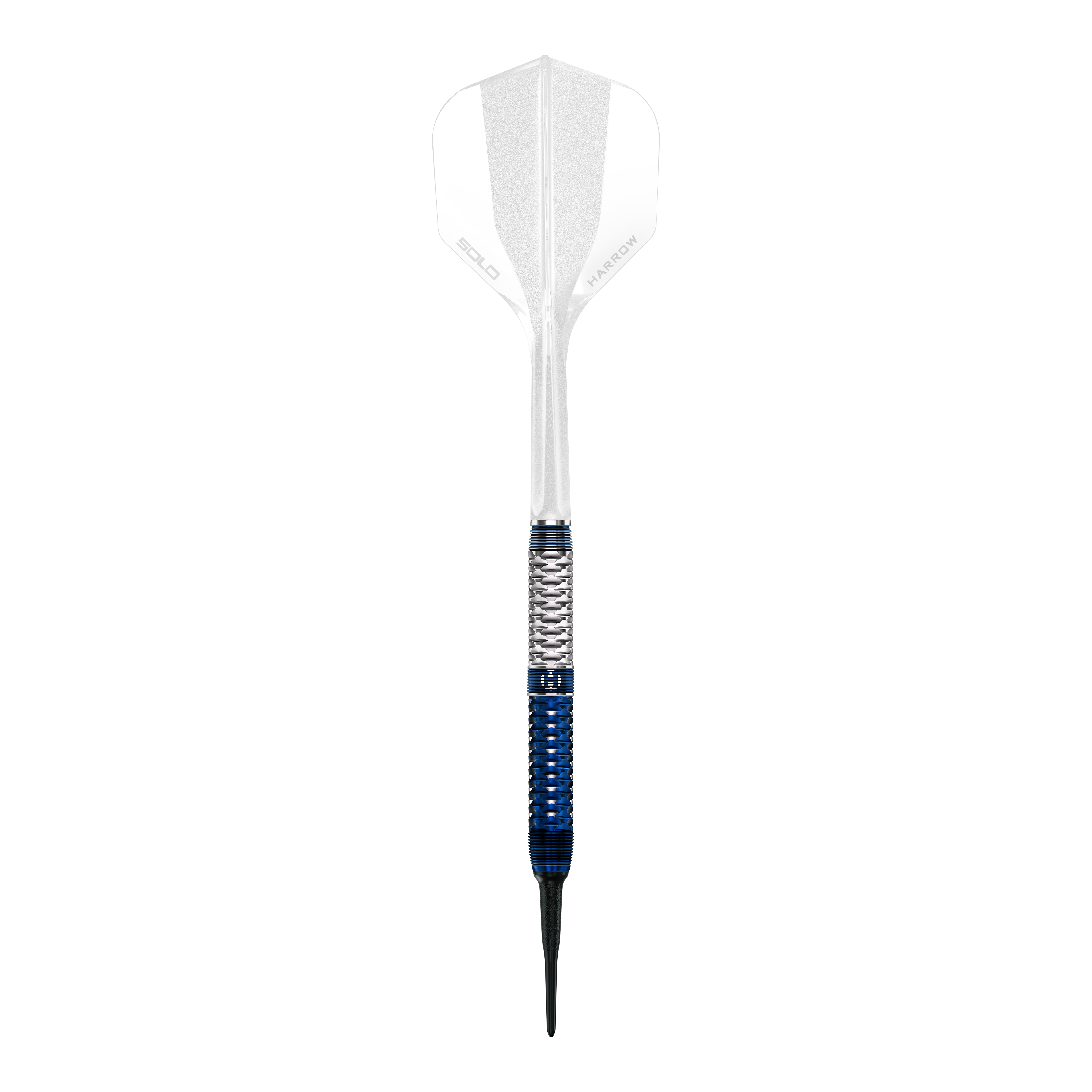 Dieses Bild zeigt einen Harrows GEO Parallel Softdart in Großaufnahme. Das Produkt steht für Genauigkeit und Qualität beim Dartsport.