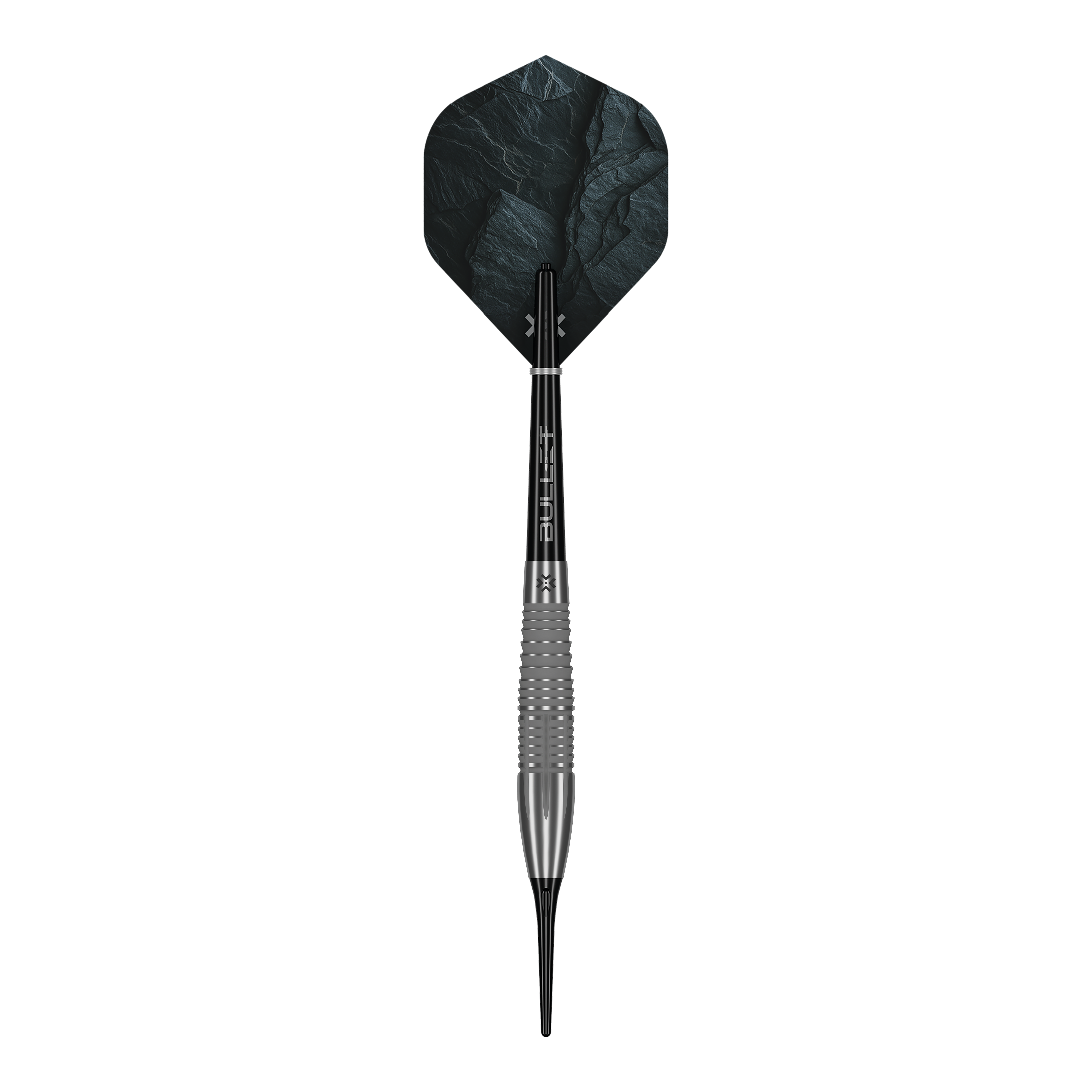 Auf dem Bild werden die Bullet Monolith 20g Soft Darts dargestellt. Diese Darts sind speziell für das Softdart-Spiel konzipiert.