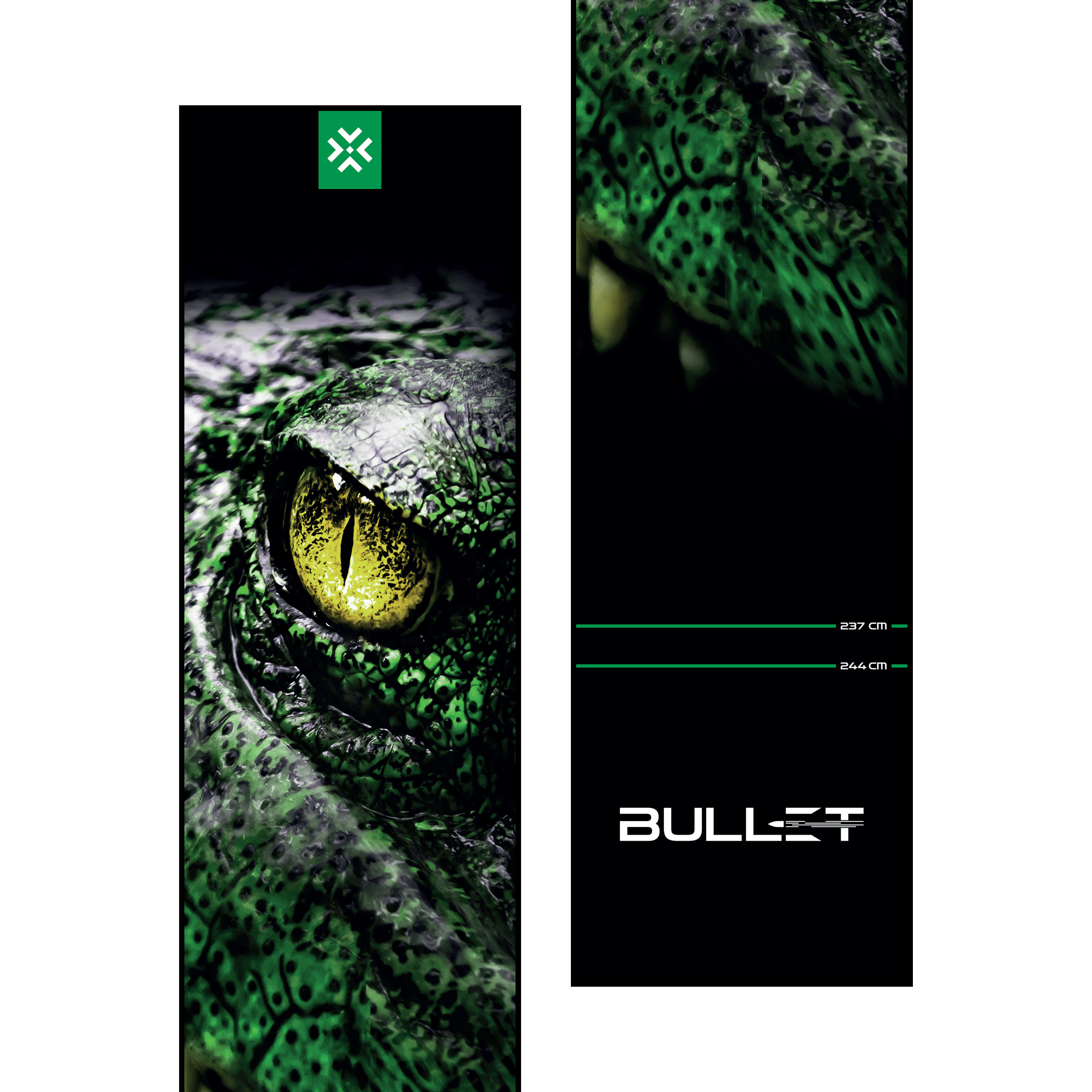 Bullet Gator Dart Mat Dieses Bild zeigt erneut die Bullet Gator Dartmatte. Sie ist für den Gebrauch beim Dartspiel gedacht und bietet Stabilität.