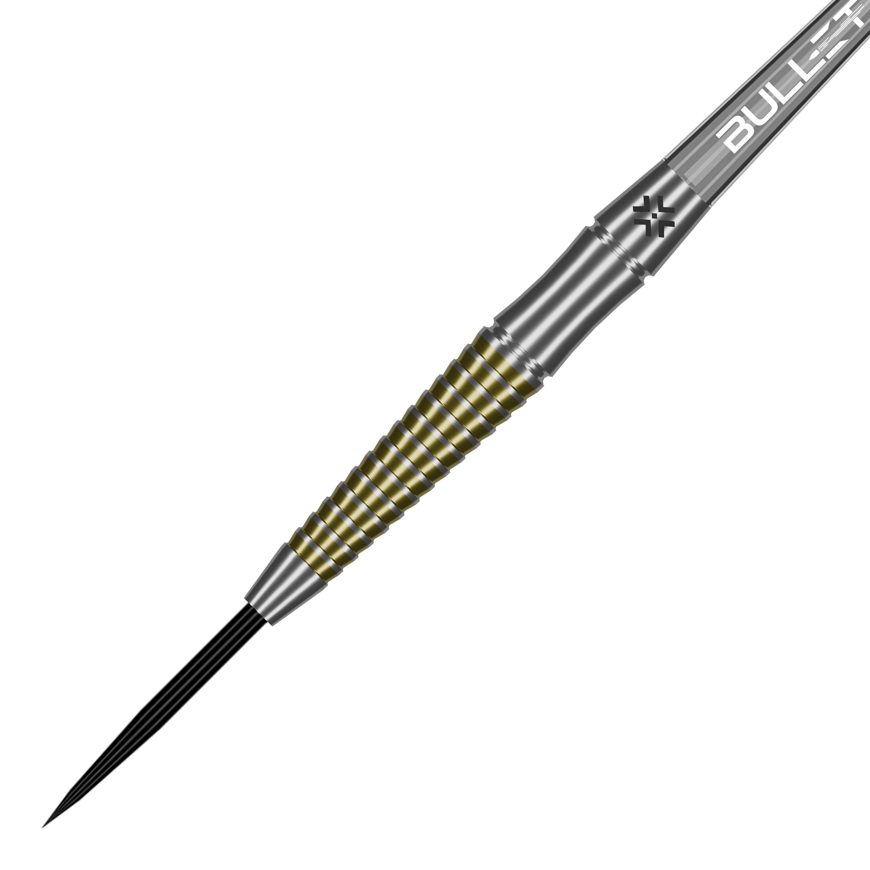 Abgebildet sind die Bullet Fang Steeldarts aus Seitenansicht. Die Darts werden im Profil dargestellt.