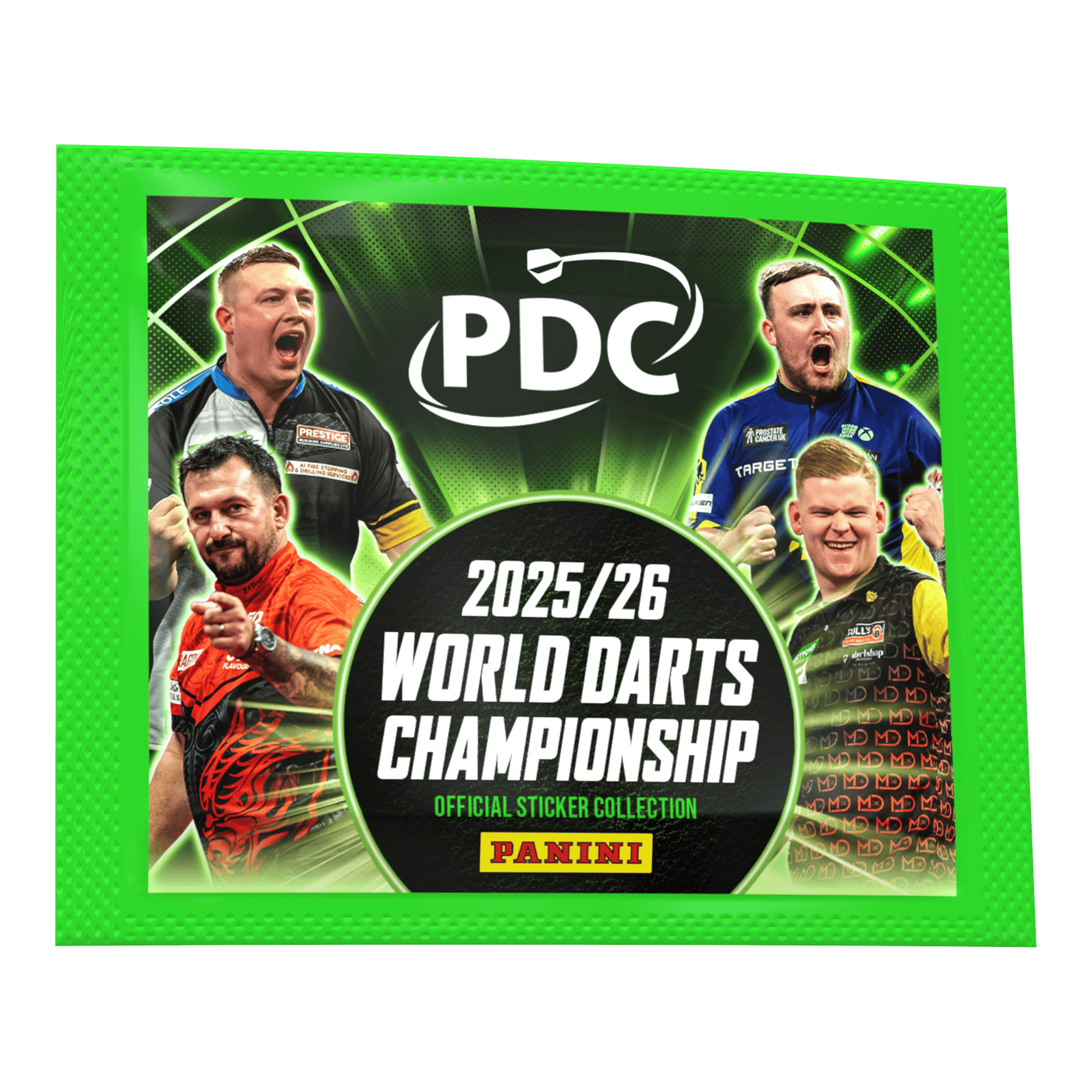 Panini PDC World Darts Championship 2025/26 - Sticker Pack Panini PDC World Darts Championship 2025/26 - Sticker Pack. Dieses Stickerpaket ist Teil der offiziellen Panini-Sammelkollektion.