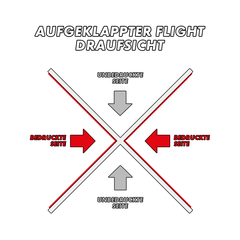 10 set of printed flights on 2 sides - desired text - MD150 kite