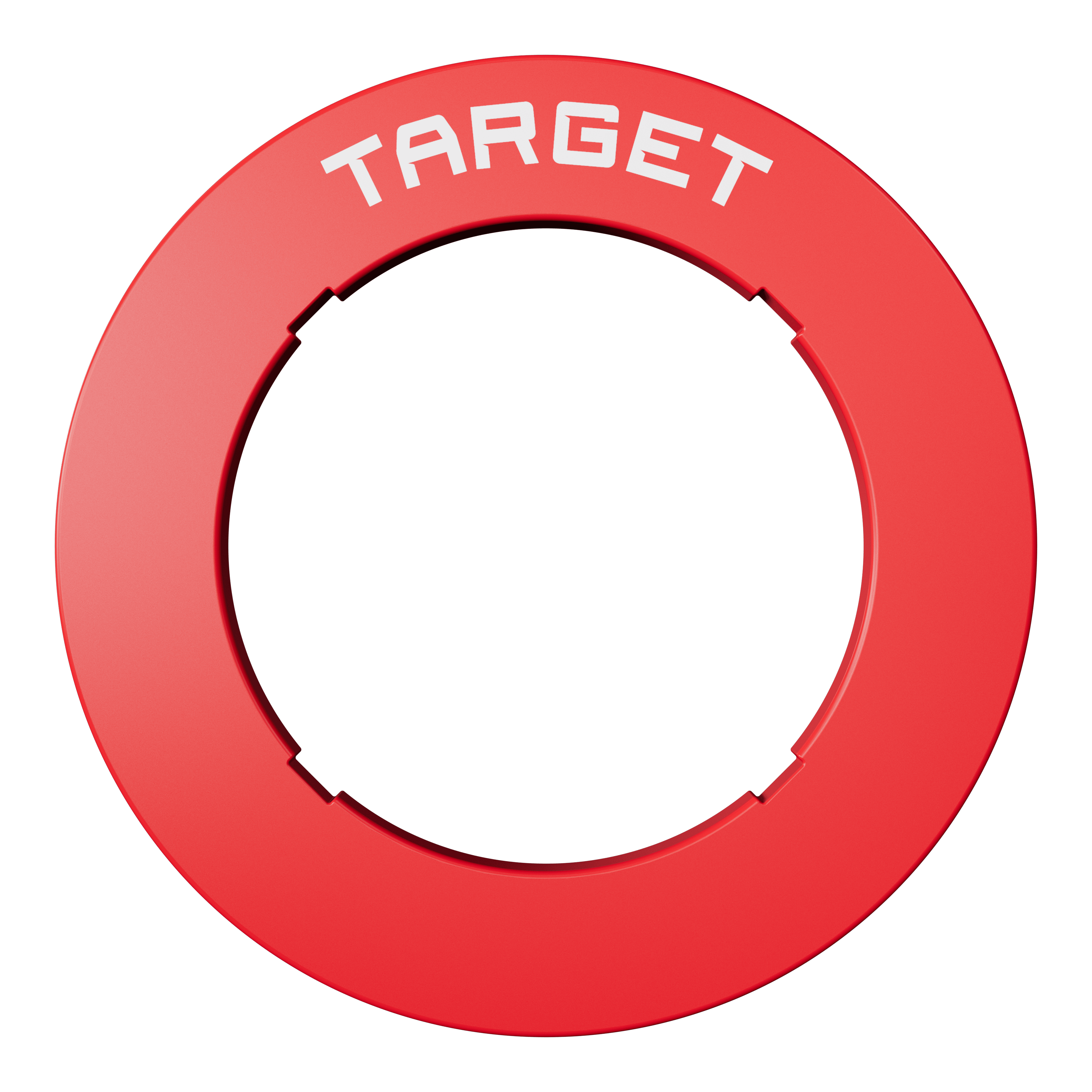 Eine rote Dartboard-Umrandung ist zu erkennen. Die Form ist rund und die Farbe auffällig.