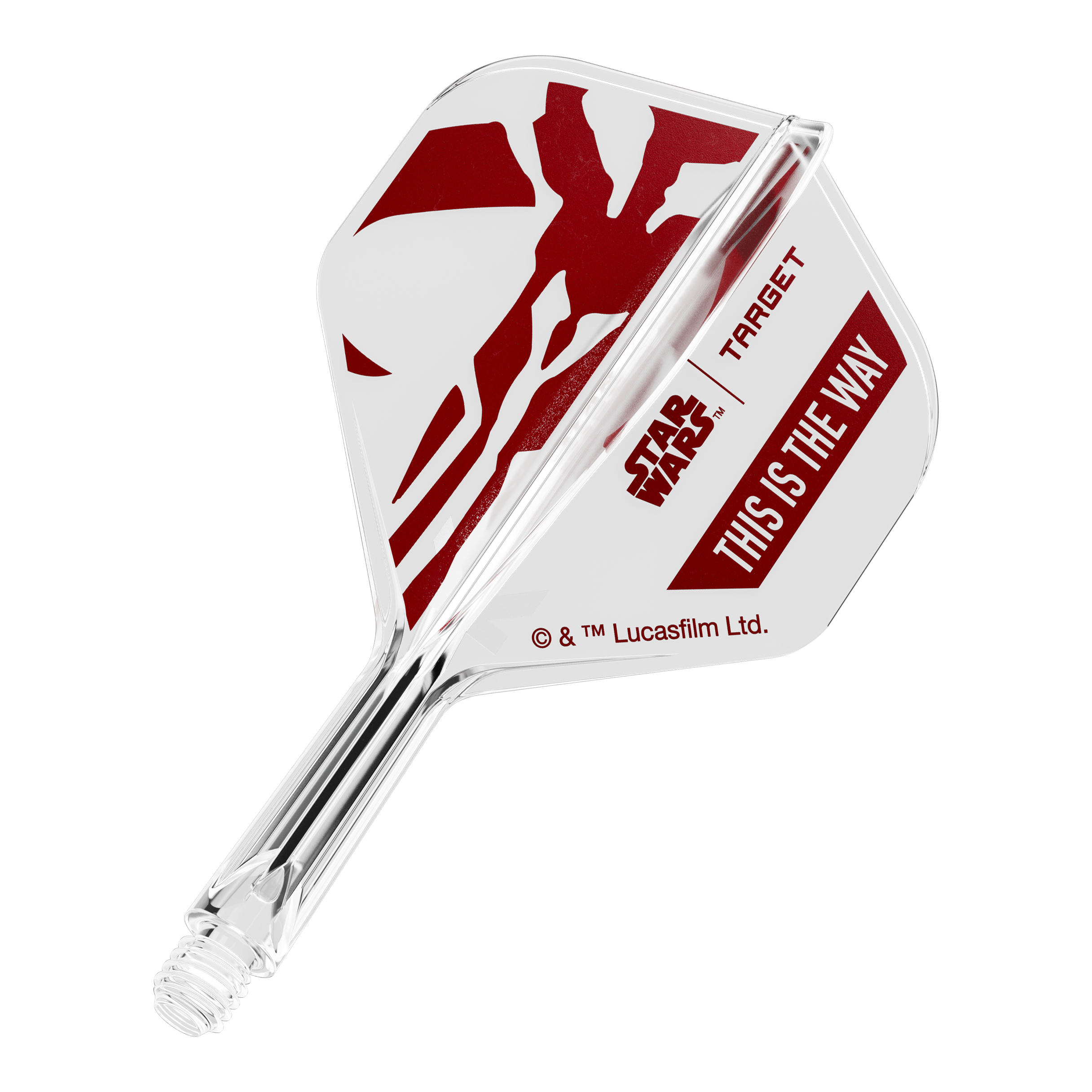 Target Star Wars K-Flex Set Mandalorian No2 Standard Flights Abgebildet ist ein Flight für Darts, inspiriert von Star Wars. Es handelt sich um das Modell 'K-Flex This Is The Way No2 Standard Flights' mit 19mm Größe.