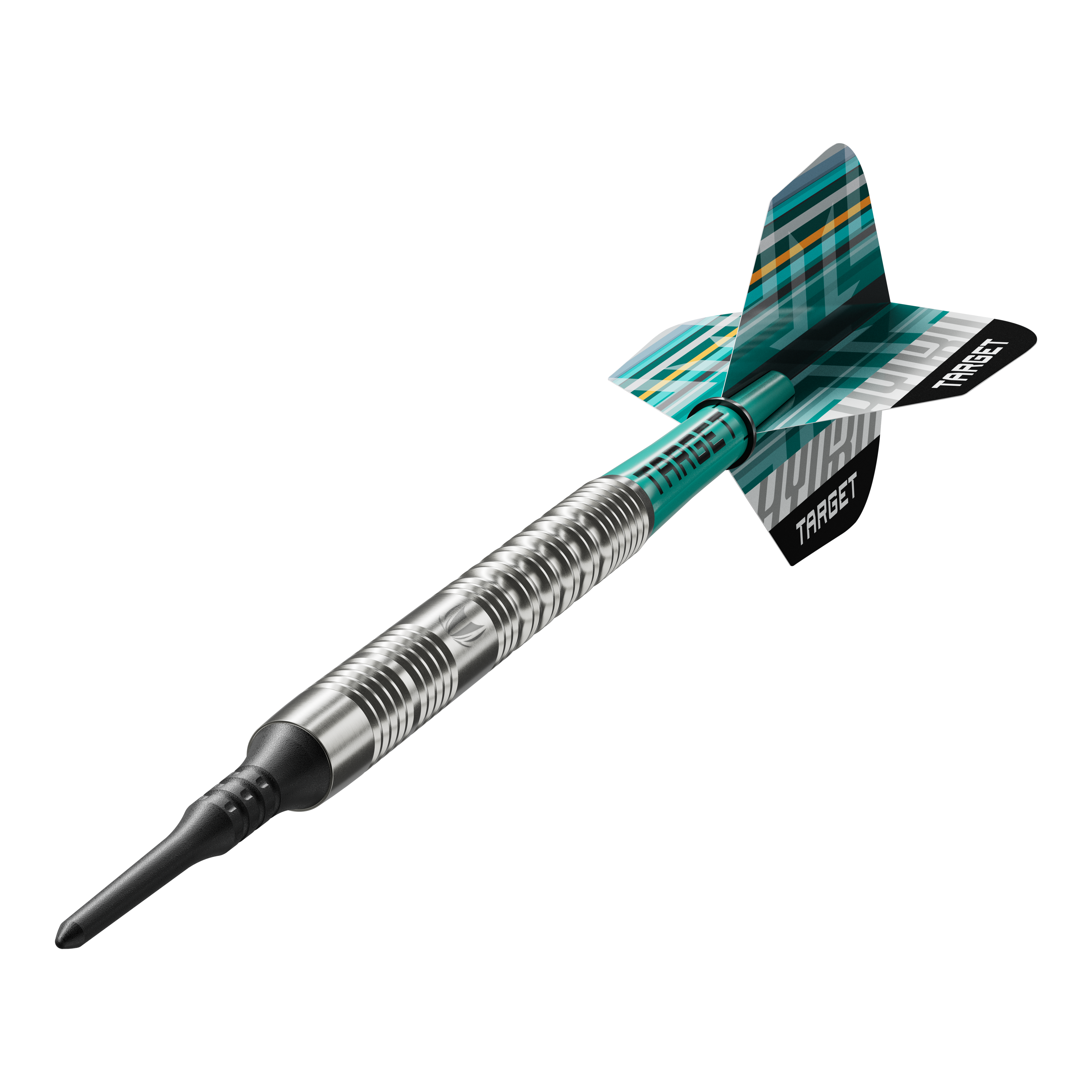 Hier sieht man die Target Hydro 12 Softdarts. Sie eignen sich gut für Freizeit und Wettkampf.