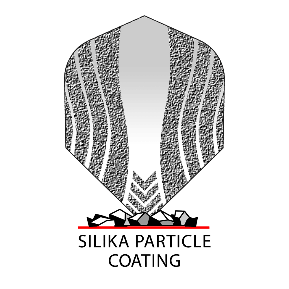 _Harrows_Silika_Lumen_No6_CoatingpXkAzsM3KOayO Das Bild zeigt das Produkt "Harrows Silika Lumen Black No6 Flights". Das Flight-Design ist überwiegend schwarz, grau und weiß mit einem modernen Muster.