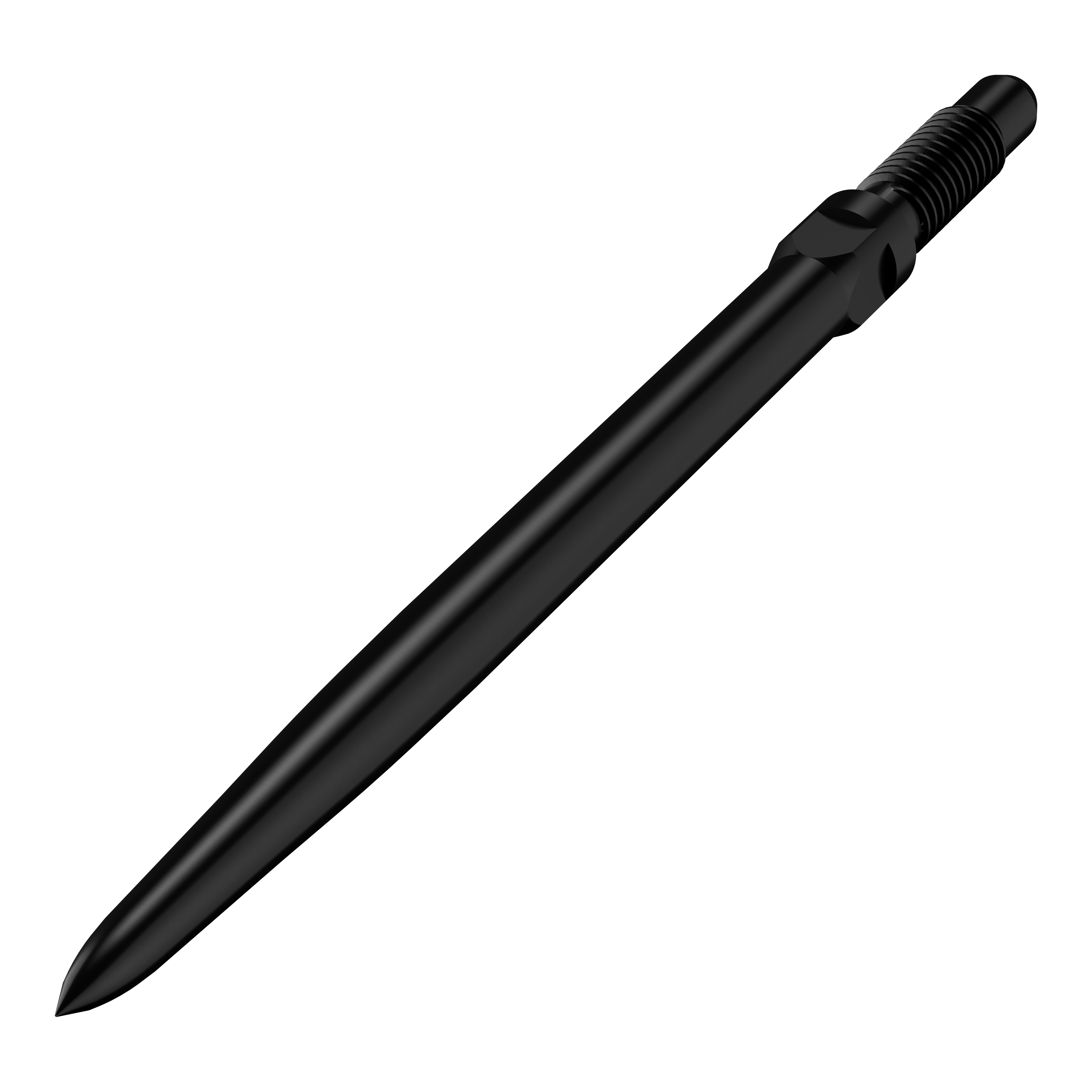 Das Bild zeigt einen Artikel mit dem Namen BU57700_BullsNL_Convertible_Points_Smooth_Schwarz_32mm_2. Abgebildet sind wahrscheinlich schwarze, glatte Dartspitzen in der Größe 32 mm.