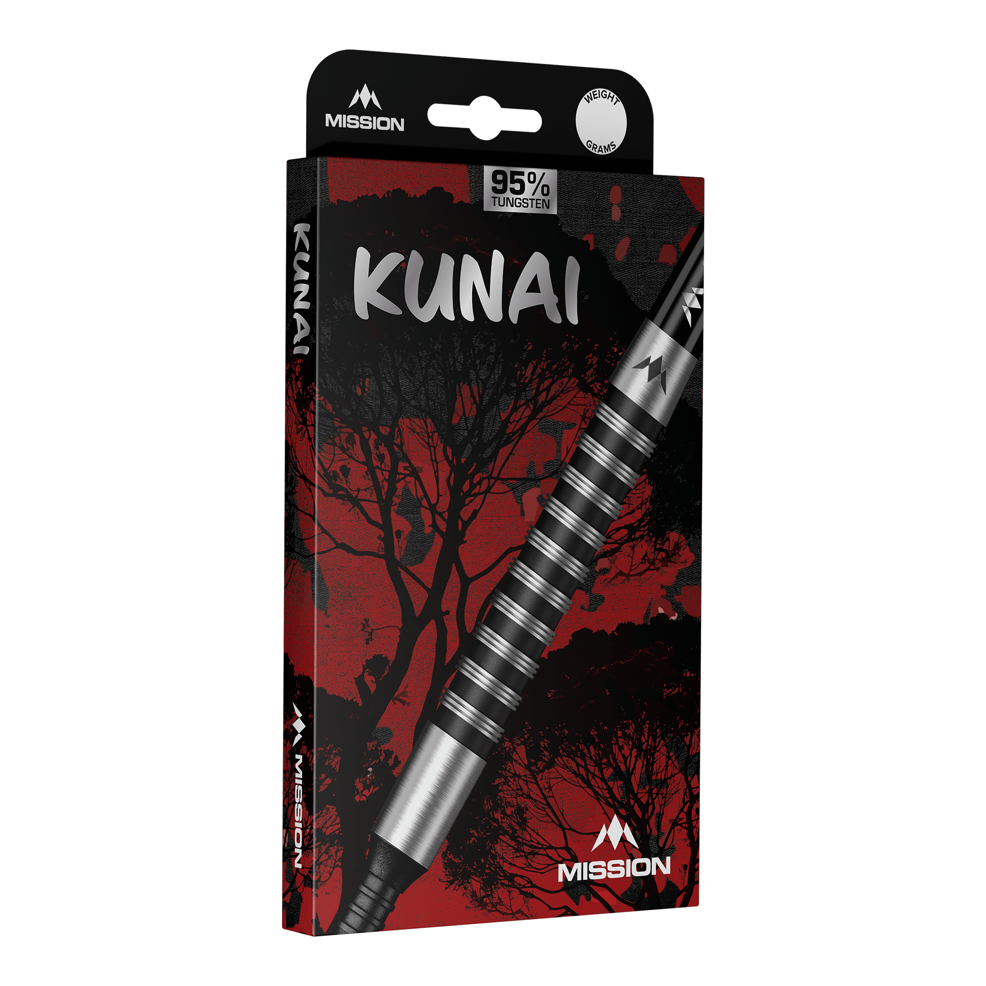 Mission Kunai Black PVD Steel Darts - 23g Hier wird Mission Kunai Black PVD Steeldarts - 23g dargestellt. Die Steeldarts bestehen aus schwarzem Material und wiegen 23 Gramm.