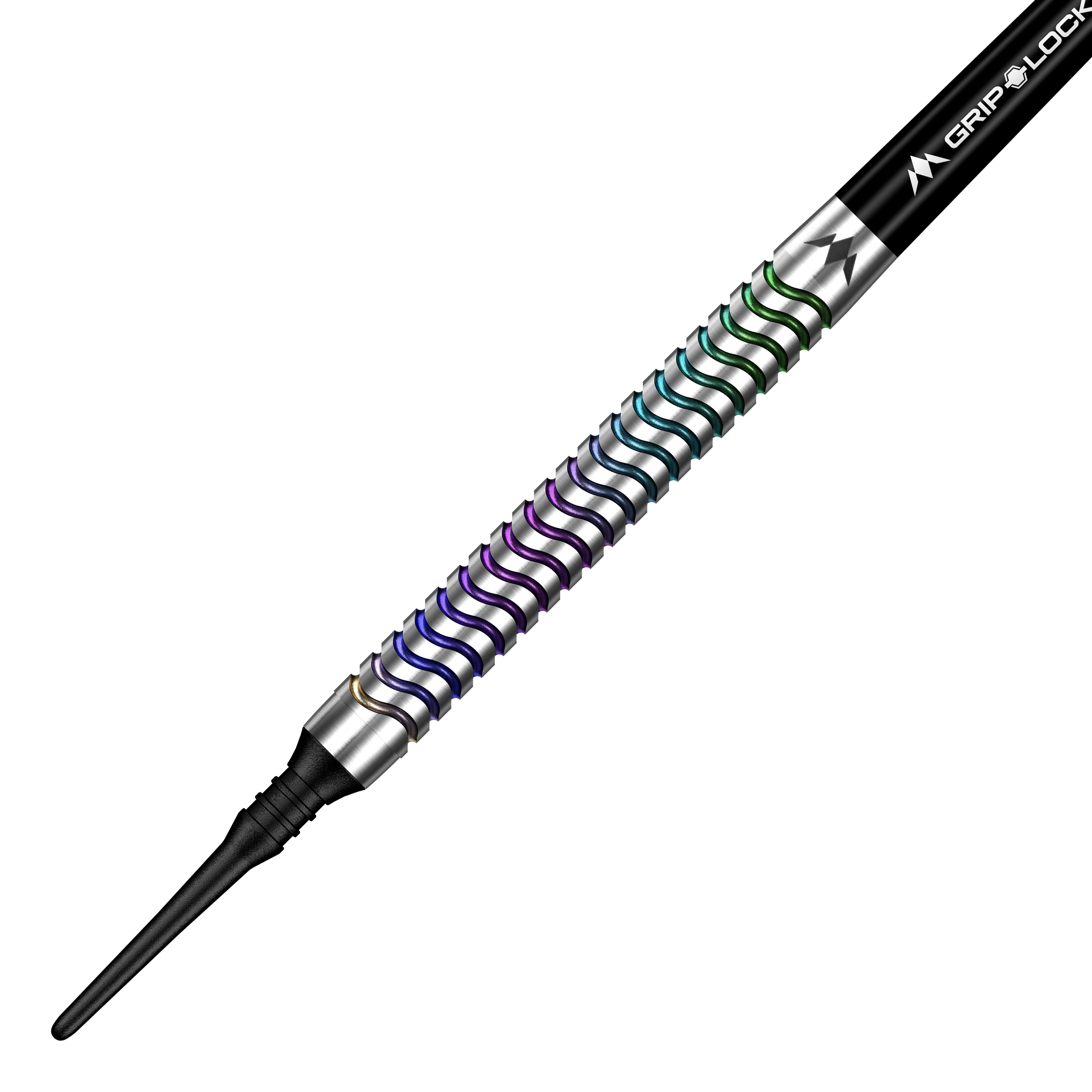 Mission Mirage soft darts - 20g Mission Mirage Softdarts - 20g sind auf dem Bild abgebildet. Das Bild stellt die Form und das Design der Softdarts dar.