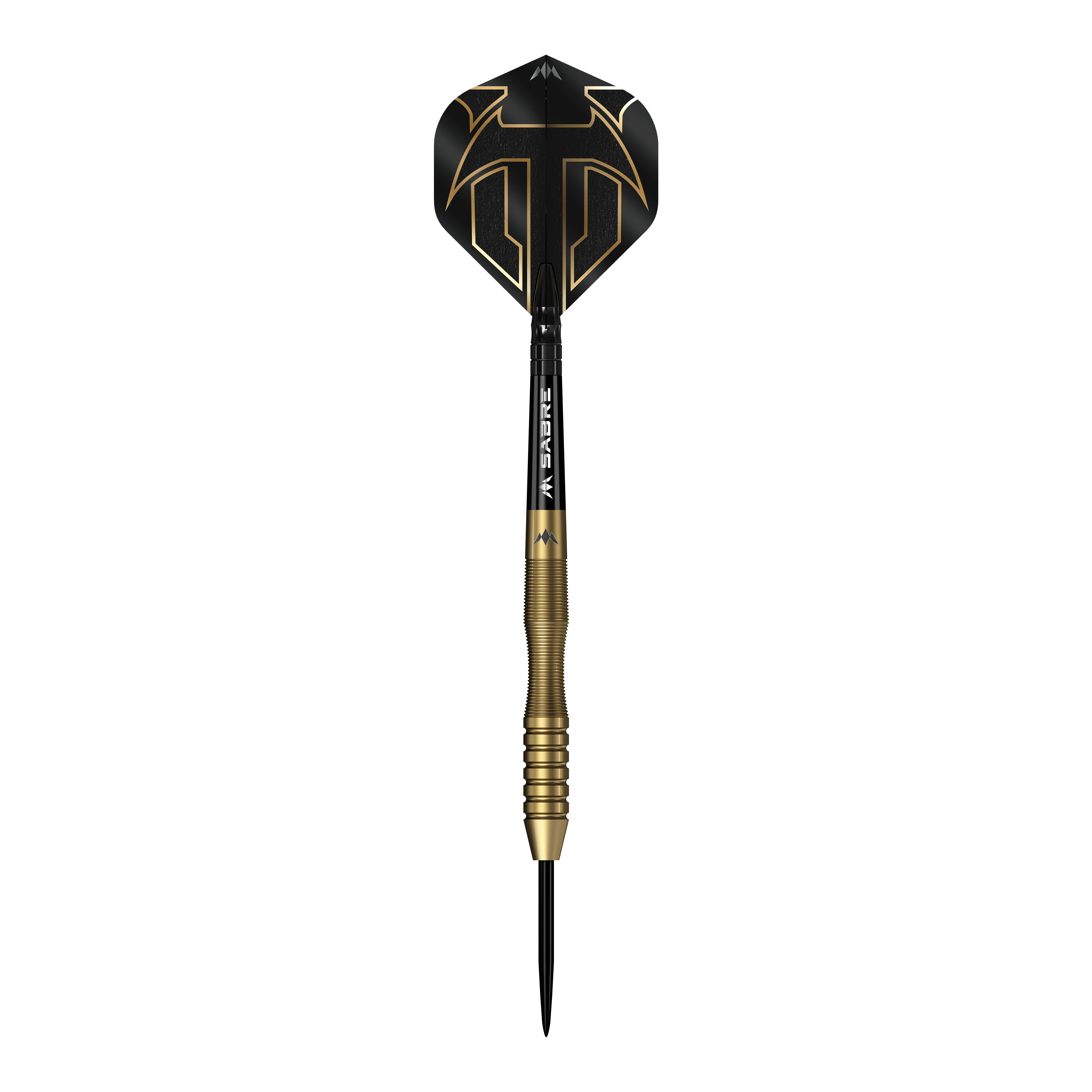 Mission Viktor Tingstrom Gold Steeldarts - 22g Darts abgebildet. Das Bild zeigt das Design und die Farbe der Steeldarts.