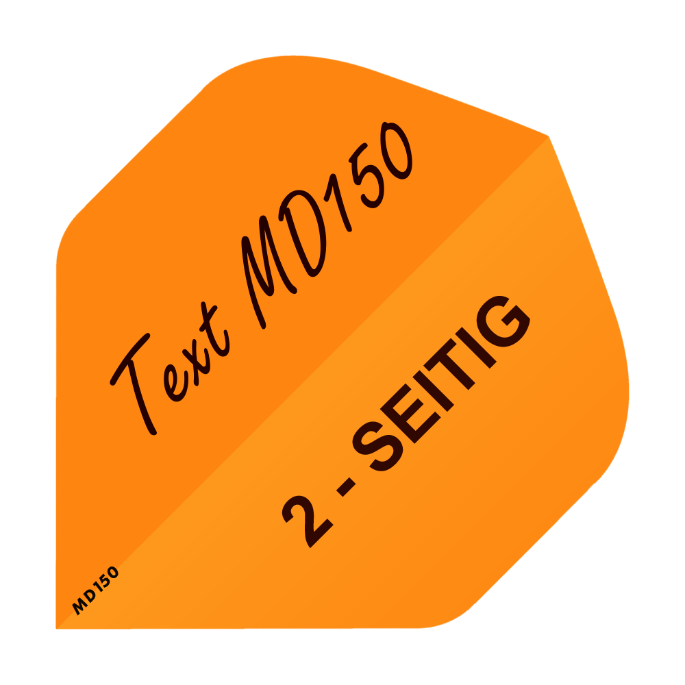 2-sided printed flights - desired text - MD150 standard