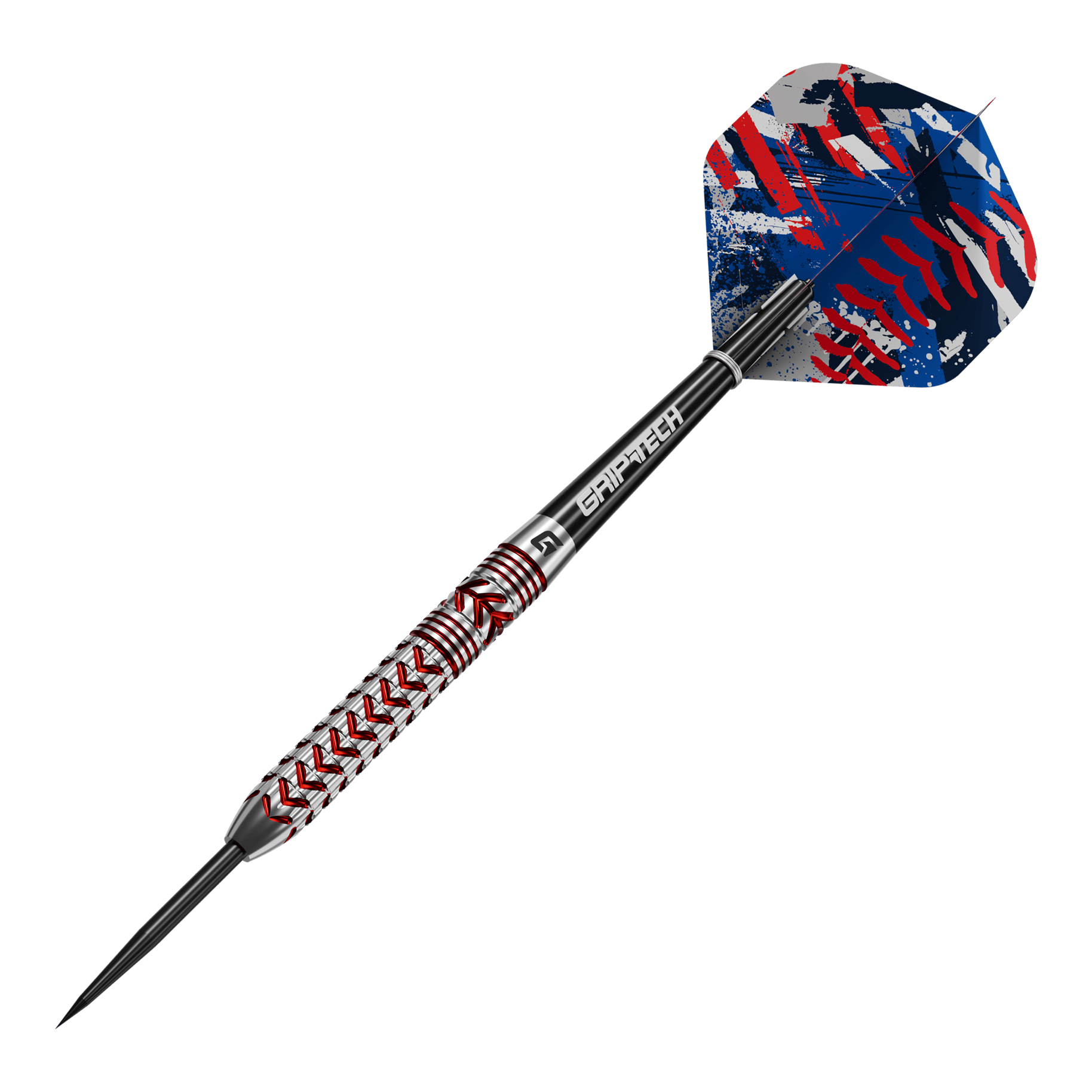 Abgebildet sind die GOAT Curveball Steeldarts. Die Steeldarts werden aus einer anderen Perspektive gezeigt.