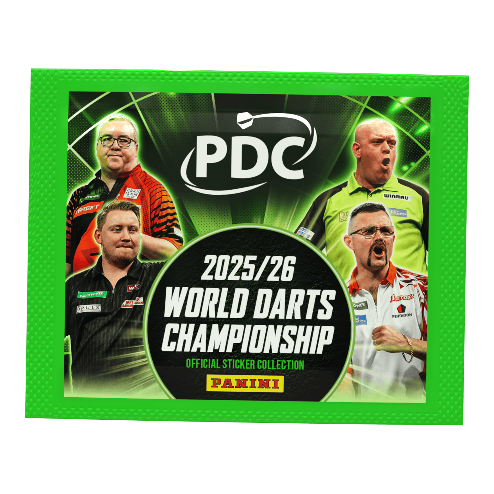 Panini PDC World Darts Championship 2025/26 - Sticker Pack Panini PDC World Darts Championship 2025/26 - Sticker Pack. Das Paket enthält Sticker zur Darts-Weltmeisterschaft 2025/26.