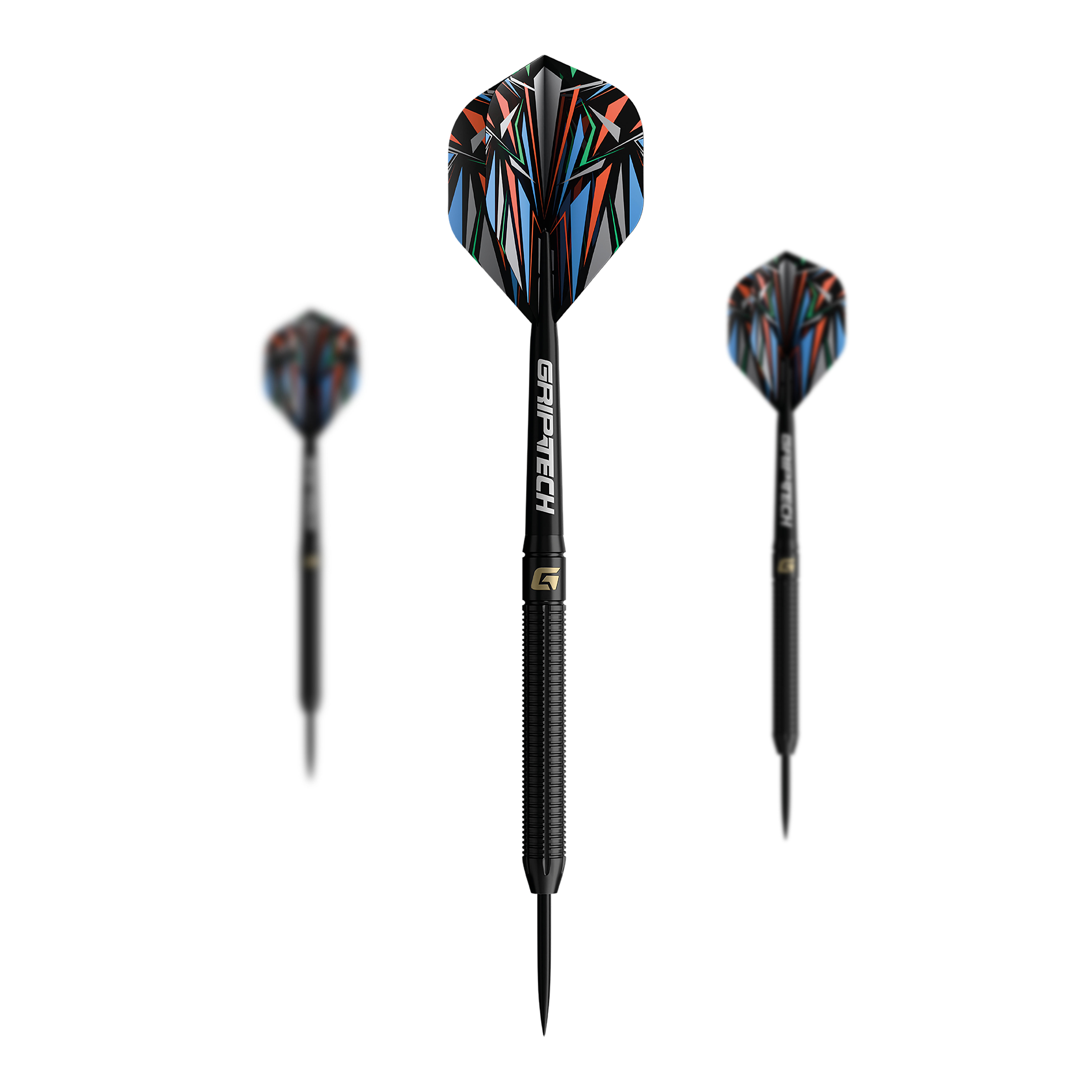 Das Bild zeigt die GOAT Athlete Black Tungsten Steeldarts. Die Darts haben ein elegantes, schwarzes Design und sind aus Wolfram gefertigt.