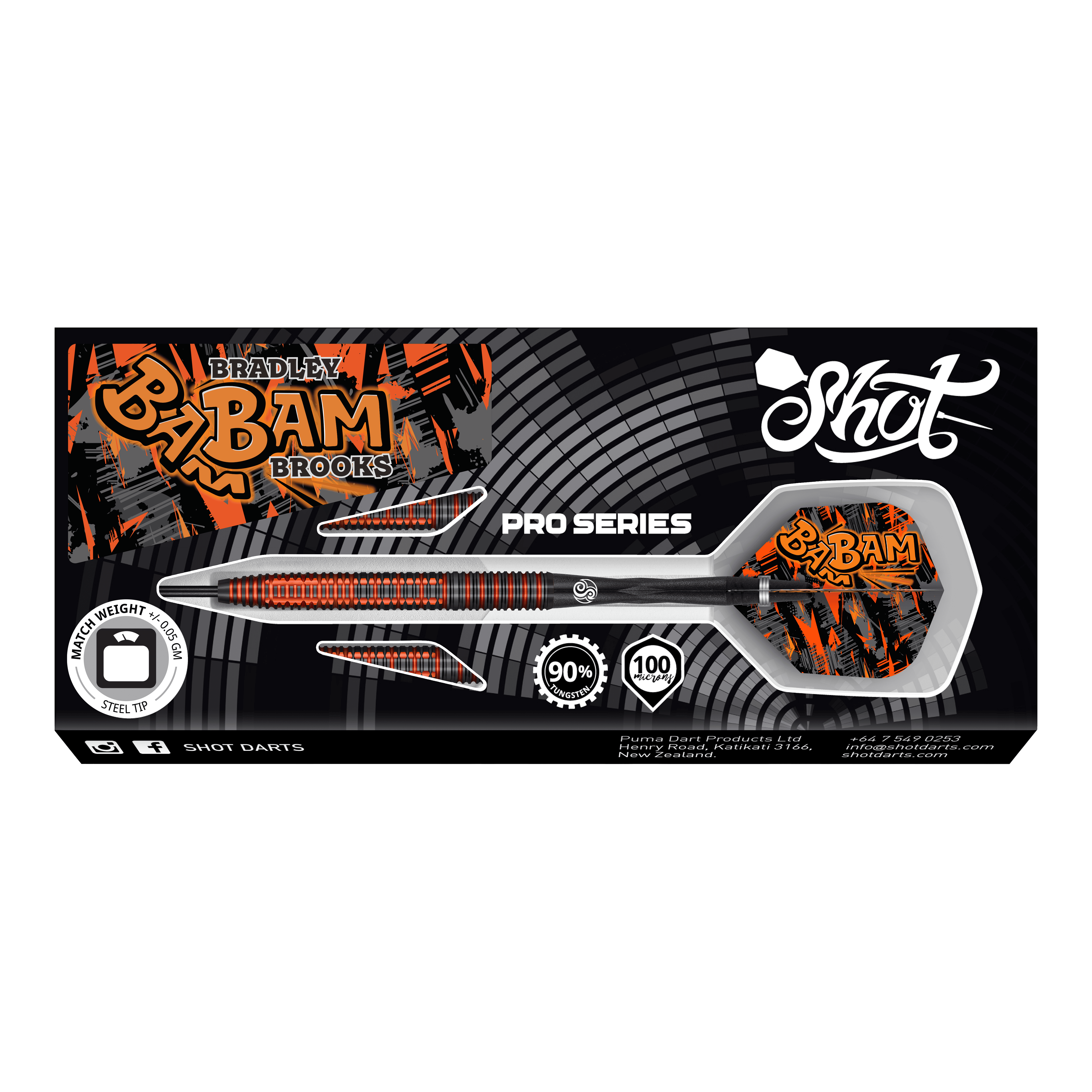 Shot Pro-Series Bradley Brooks steel darts