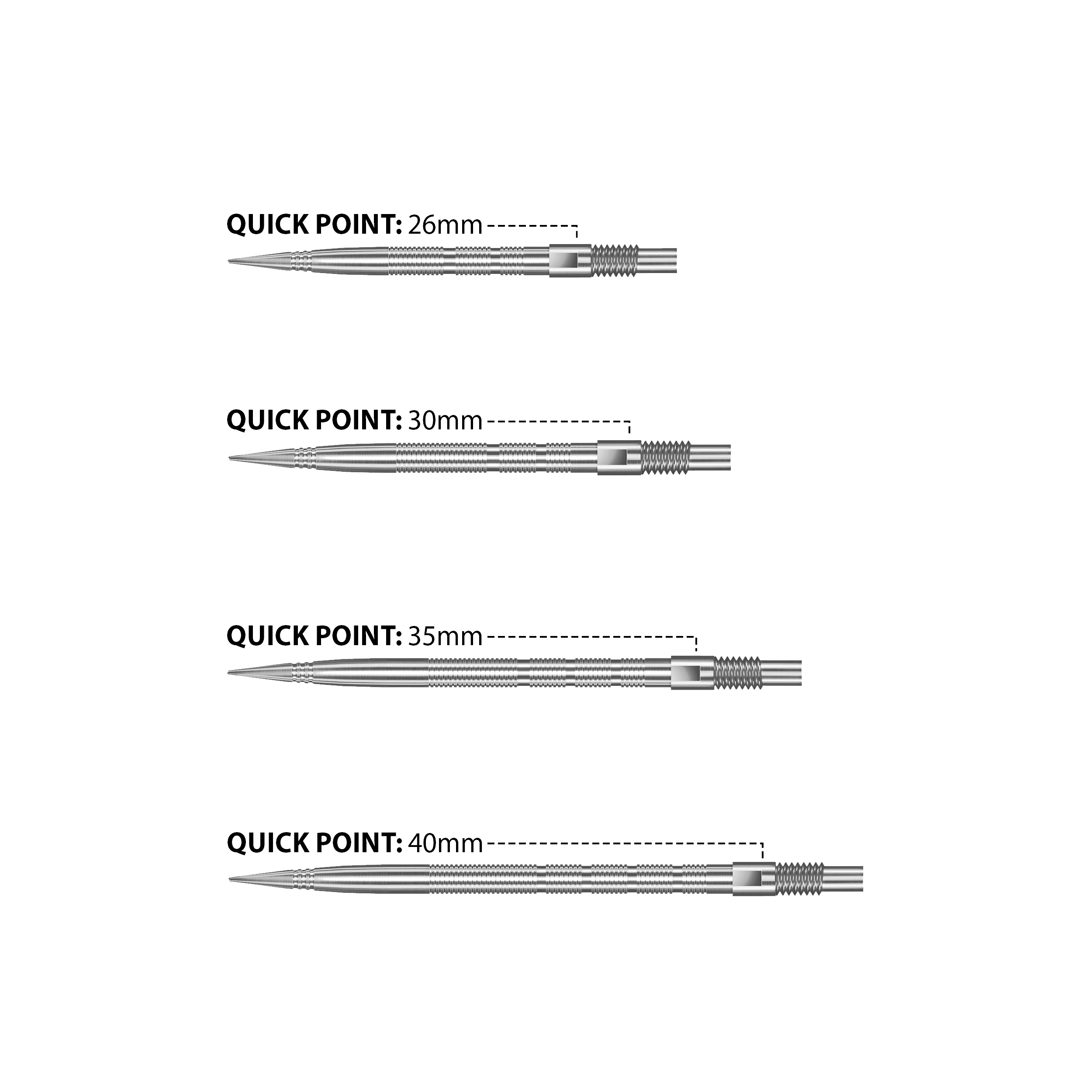 Harrows Quick Point Micro Ridge Dart Tips - Silver Hier sind Harrows Quick Point Micro Ridge Dartspitzen in Silber zu sehen. Sie haben eine gerillte Oberfläche für besseren Halt.