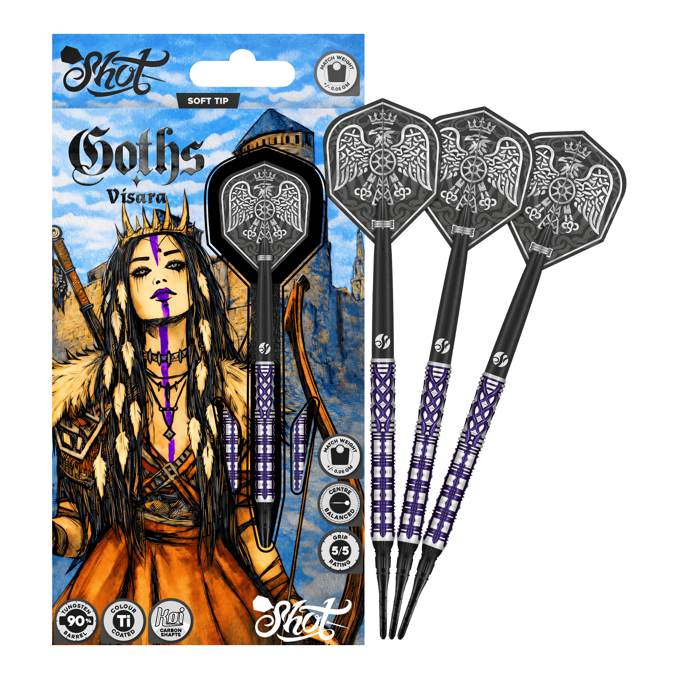 Shot Goths Visara Soft Darts - 20g Shot Goths Visara Soft Darts - 20g