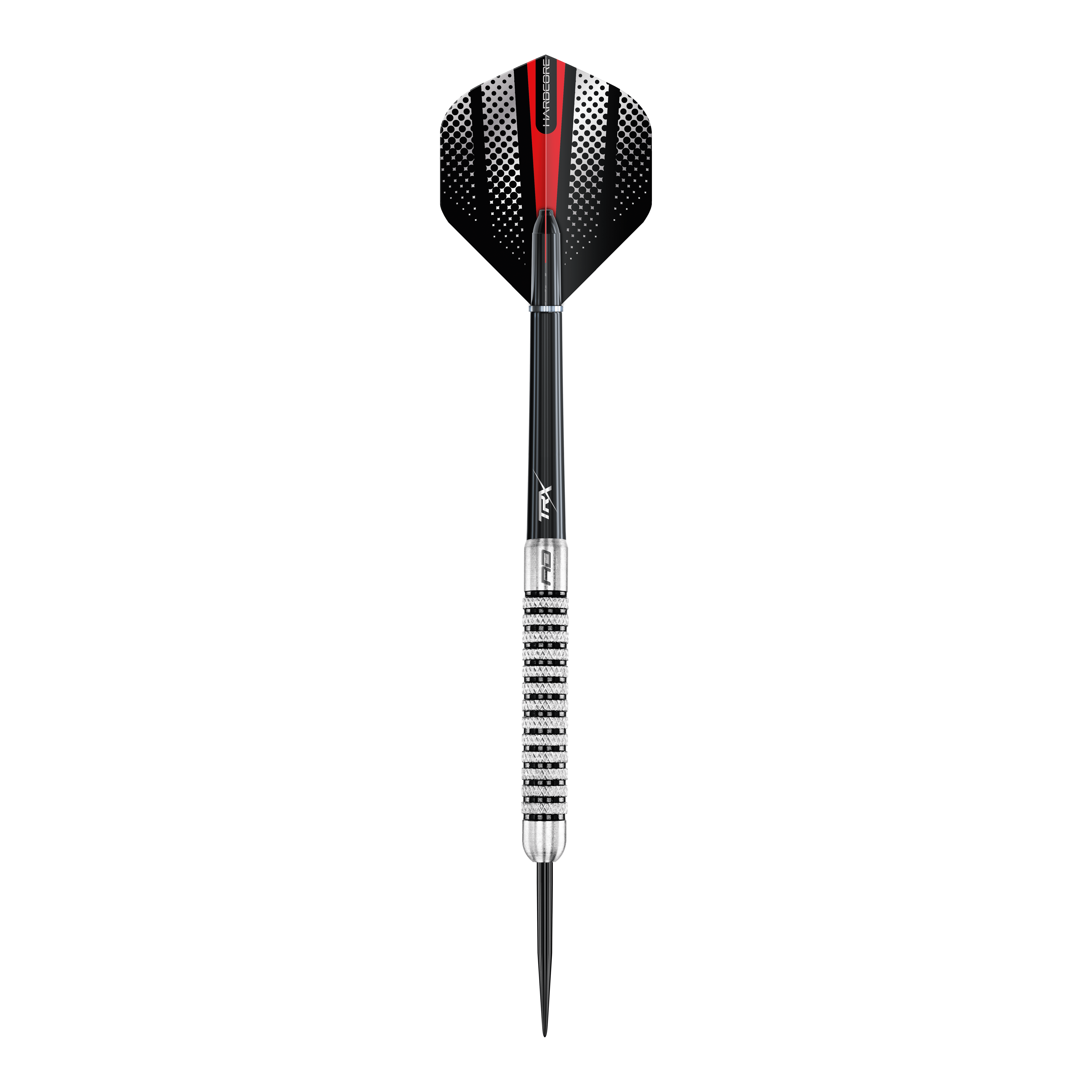 Das Bild zeigt die Red Dragon Flightmaster Fury 2 Steeldarts mit 25-Gramm-Gewicht. Die Darts verfügen über eine spezielle Grip-Oberfläche für bessere Kontrolle.