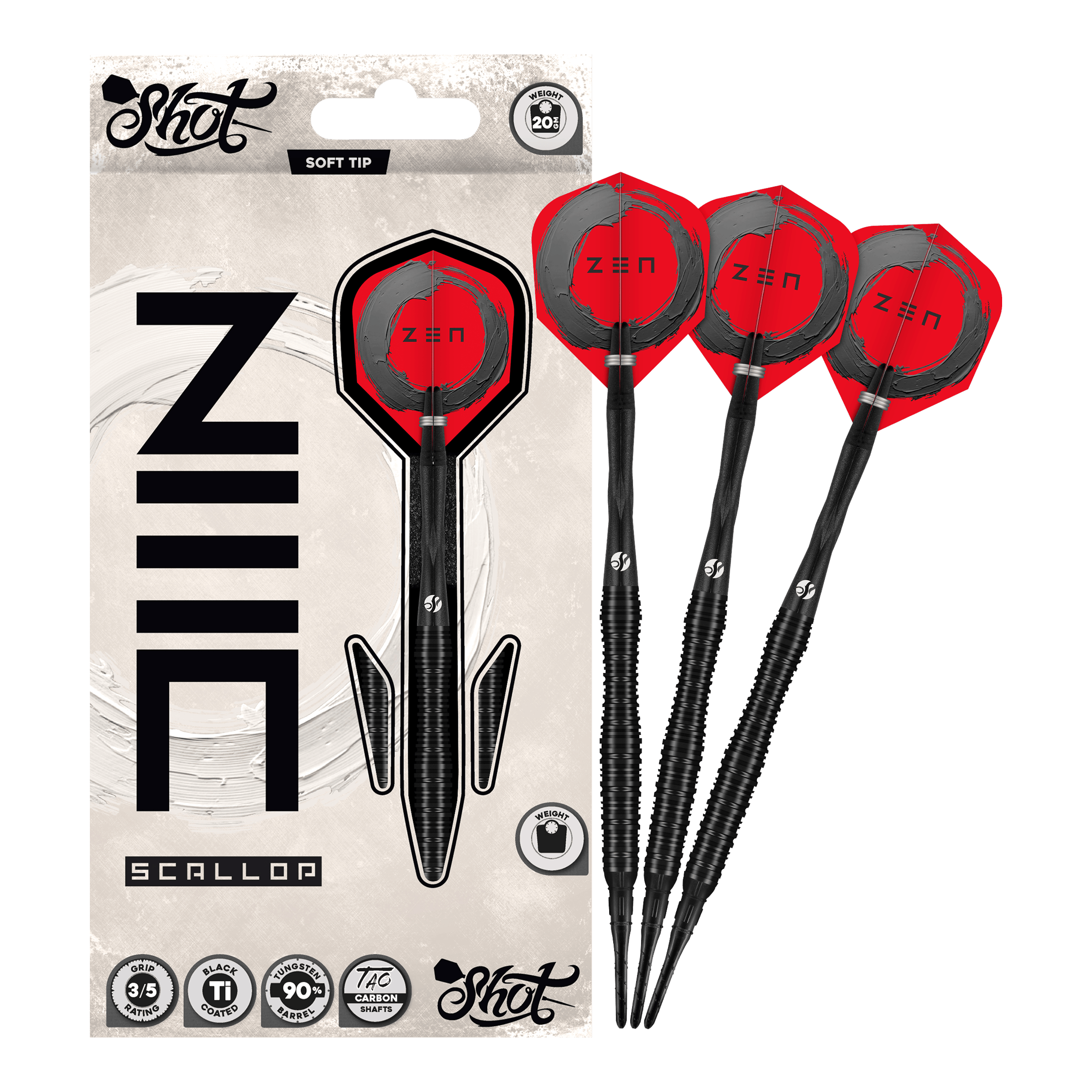 Shot ZEN Scallop Soft Darts - 20g Shot ZEN Scallop Soft Darts - 20g