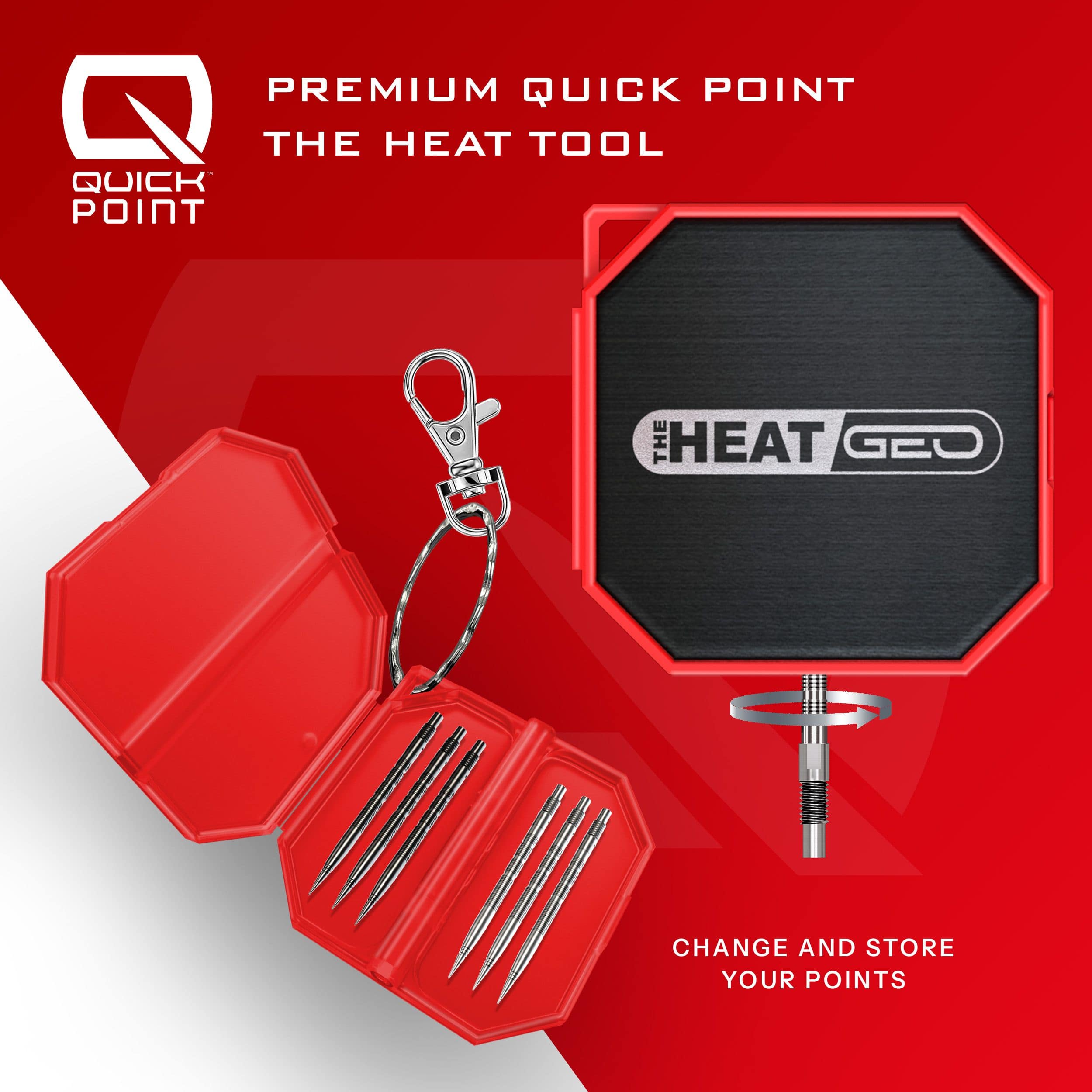 Harrows Damon Heta Geo Quick Point Steeldarts Ein Steeldart der Damon Heta GEO QuickPoint Serie ist zu sehen. Der Dart ist fein graviert und silberfarben.