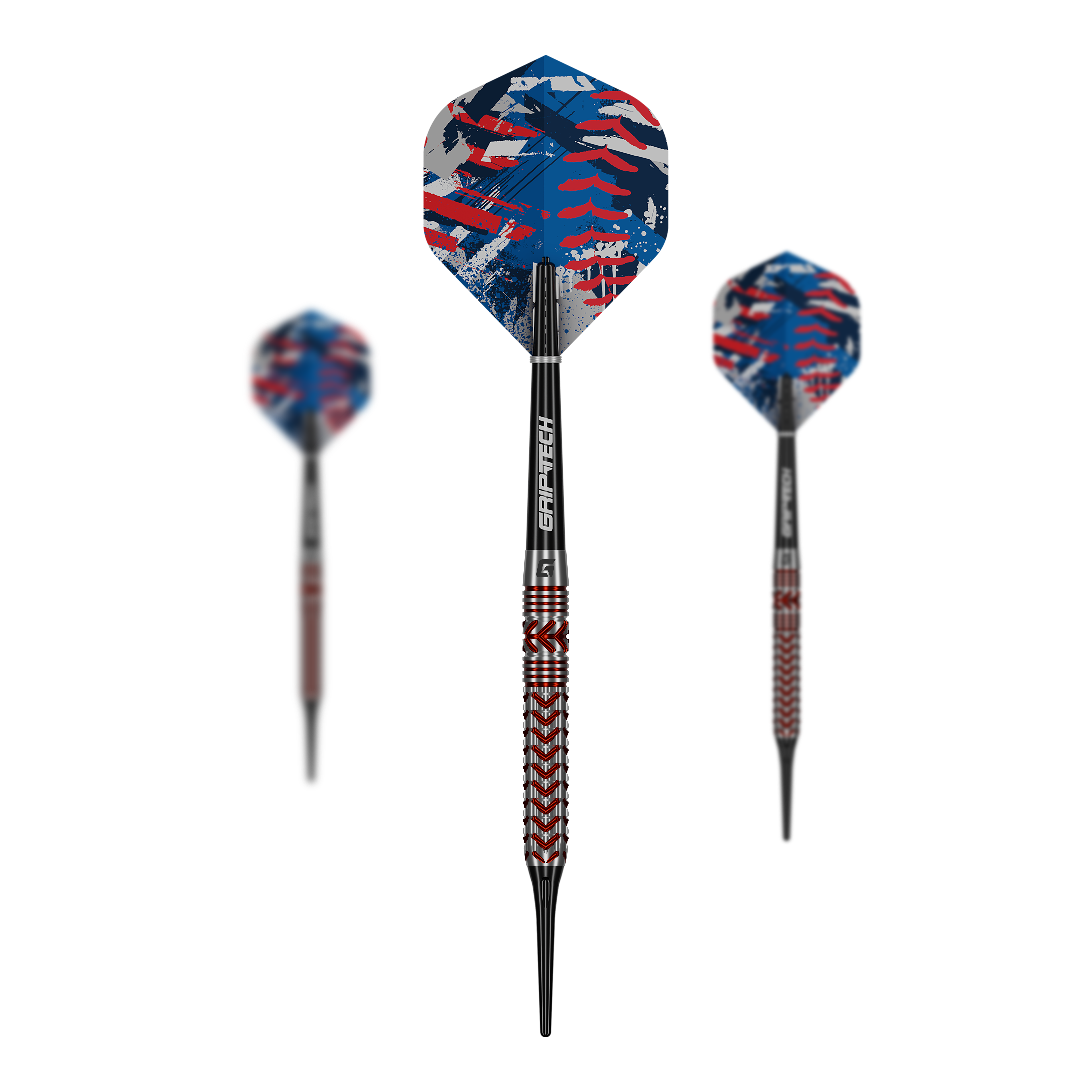 GOAT Curveball Tungsten Softdarts - 20g werden auf diesem Bild gezeigt. Die Softdarts bestehen aus Tungsten und wiegen 20 Gramm.