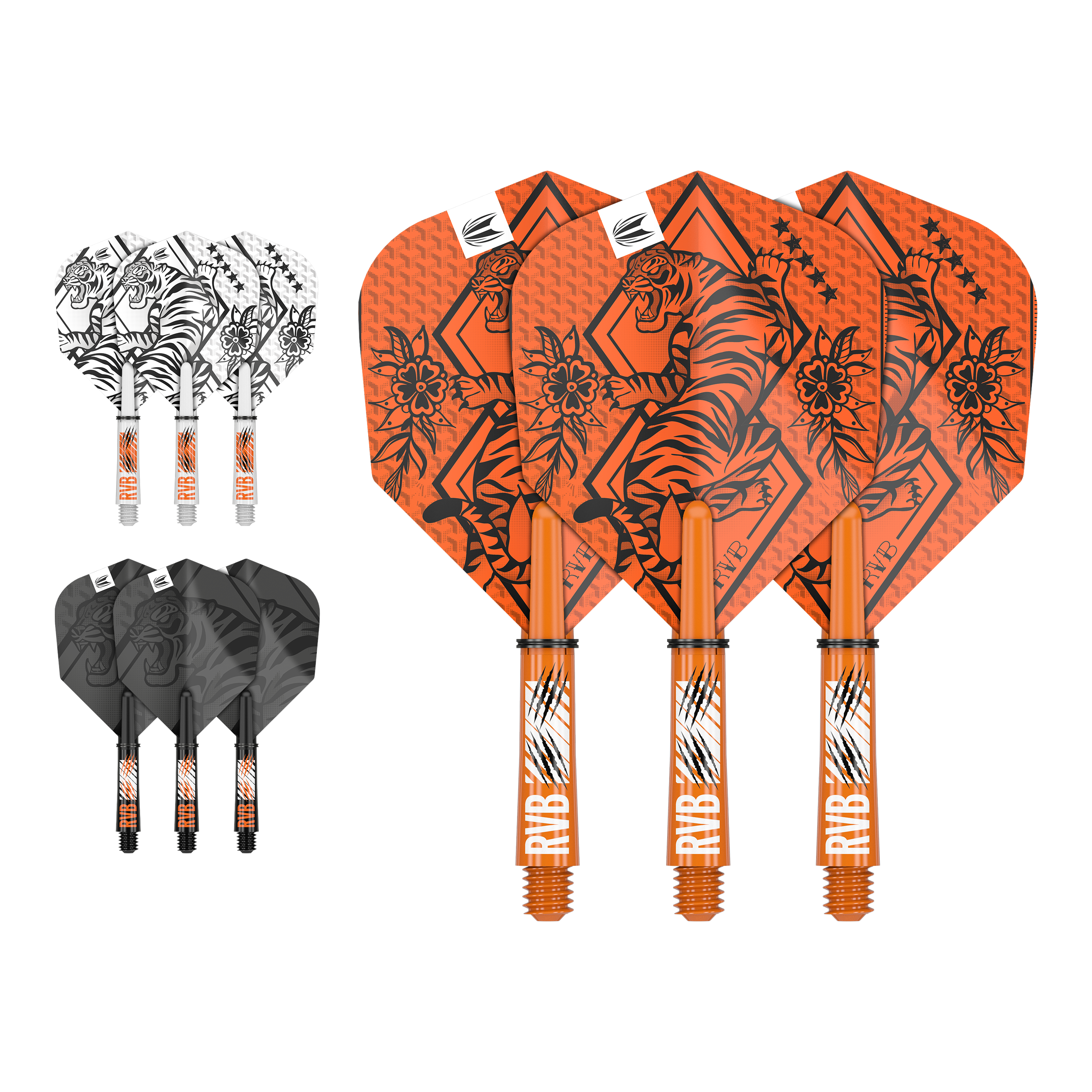 Target Ink Flight Shaft Kit Raymond Van Barneveld Abgebildet ist ein Flight-Shaft-Kit, vermutlich das Raymond Van Barneveld Modell mit 34 mm Länge. Das Produkt ist ein Dart-Zubehör.