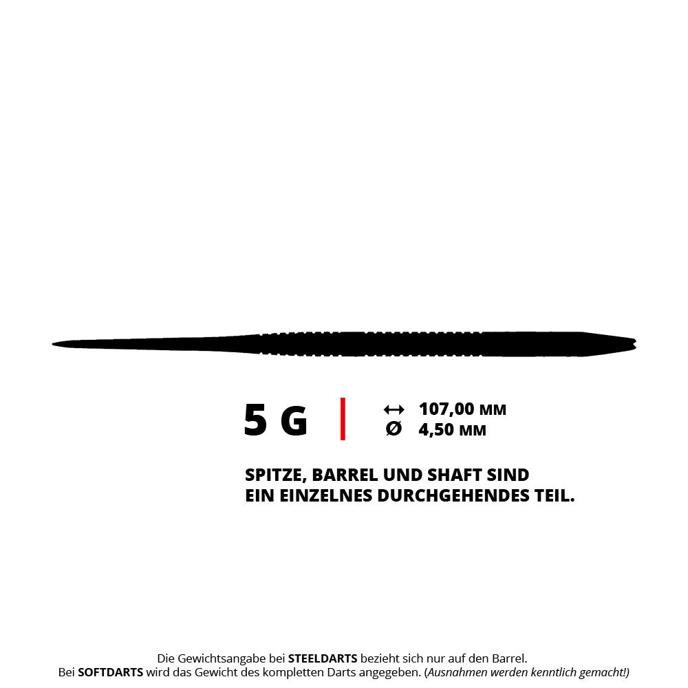 Abgebildet sind die Caliburn TTD Complete Titanium T1 Silver Steeldarts - 5g. Diese silbernen Steeldarts sind besonders leicht und bestehen aus Titan.