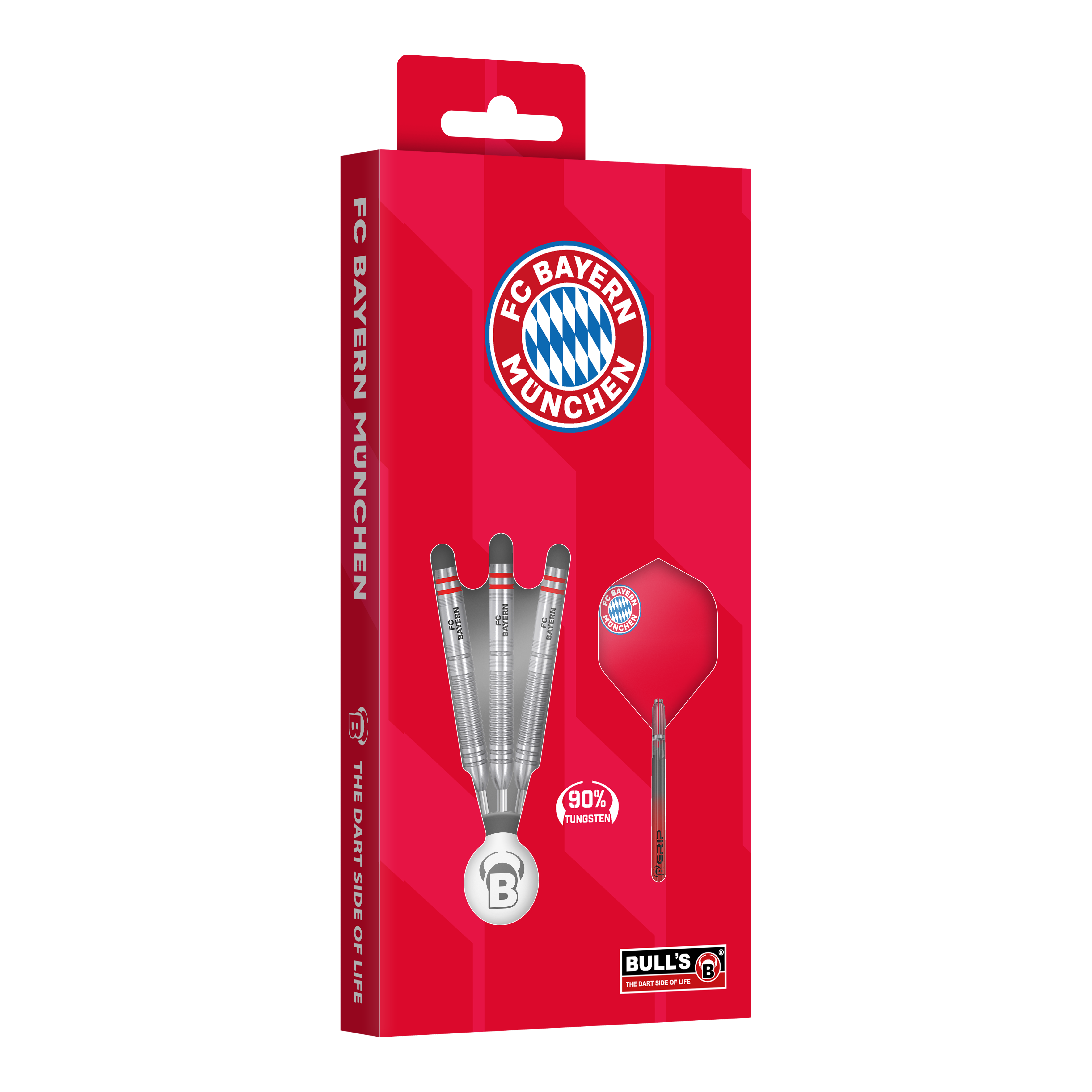 Bulls FC Bayern Munich Tungsten Steel Darts Das Bild zeigt die Bulls FC Bayern München Tungsten Steeldarts. Diese Steeldarts sind für Liebhaber des Vereins gedacht.
