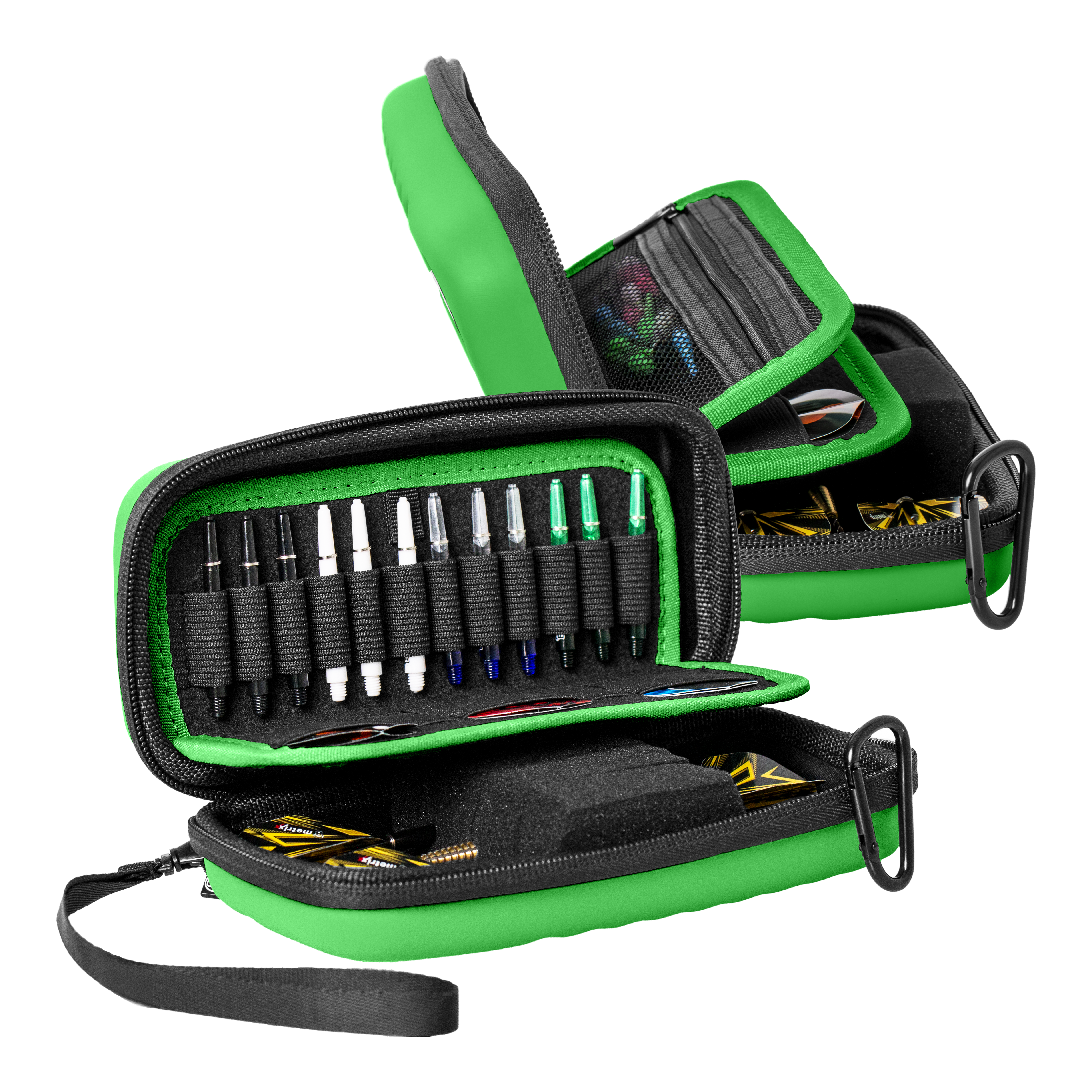 Beazd Orbis S Dartcase - Green Das Bild zeigt eine Beazd Orbis S Dartcase. Die Darttasche bietet Platz für Darts und Zubehör.