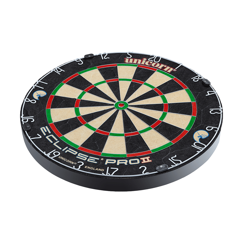 Unicorn Eclipse Pro 2 Dartboard Unicorn Eclipse Pro 2 Dartboard wird klar dargestellt. Das Board ist frontal ausgerichtet.