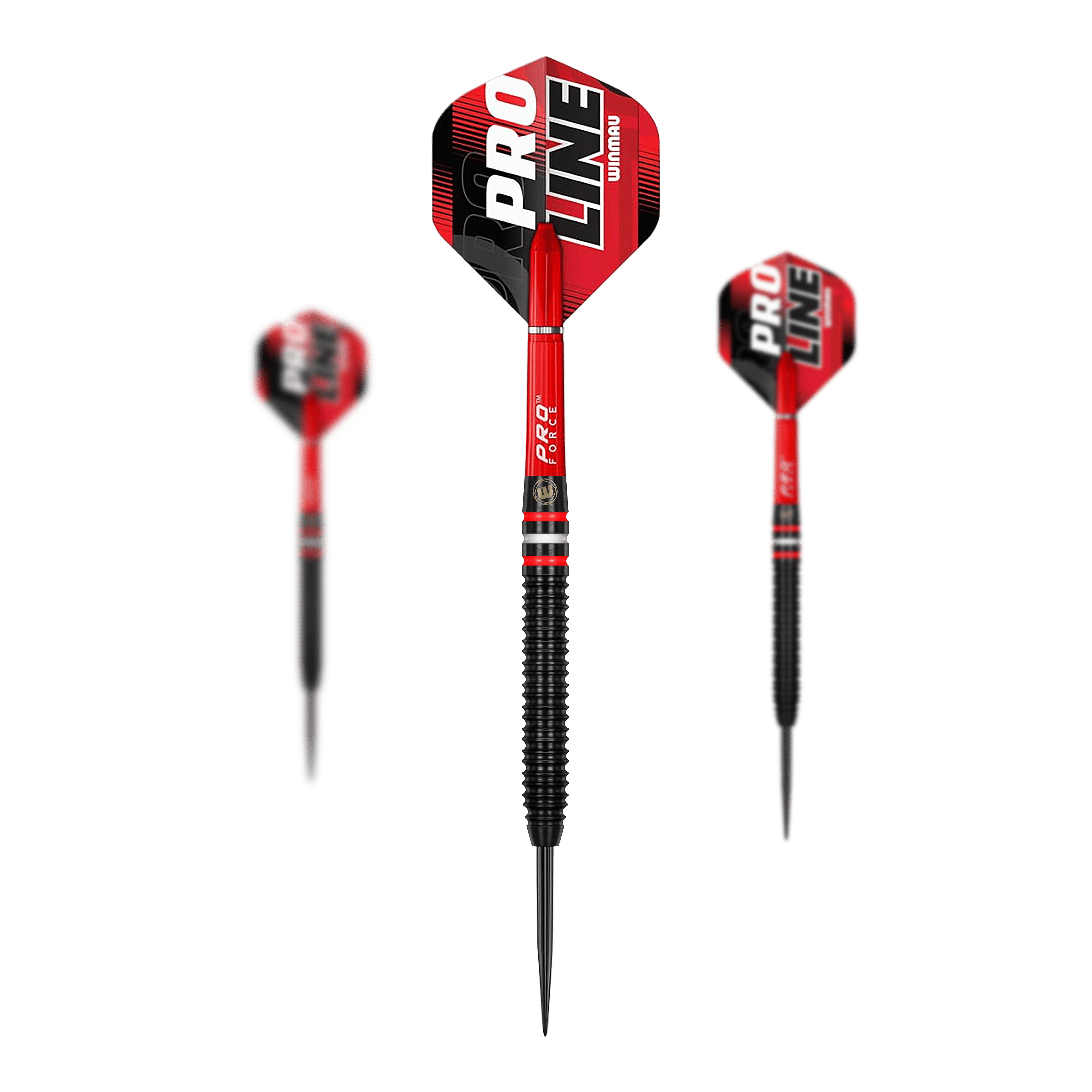 Winmau Pro-Line 90% Steeldarts werden hier dargestellt. Es sind hochwertige Steeldarts für präzises Dartspiel.