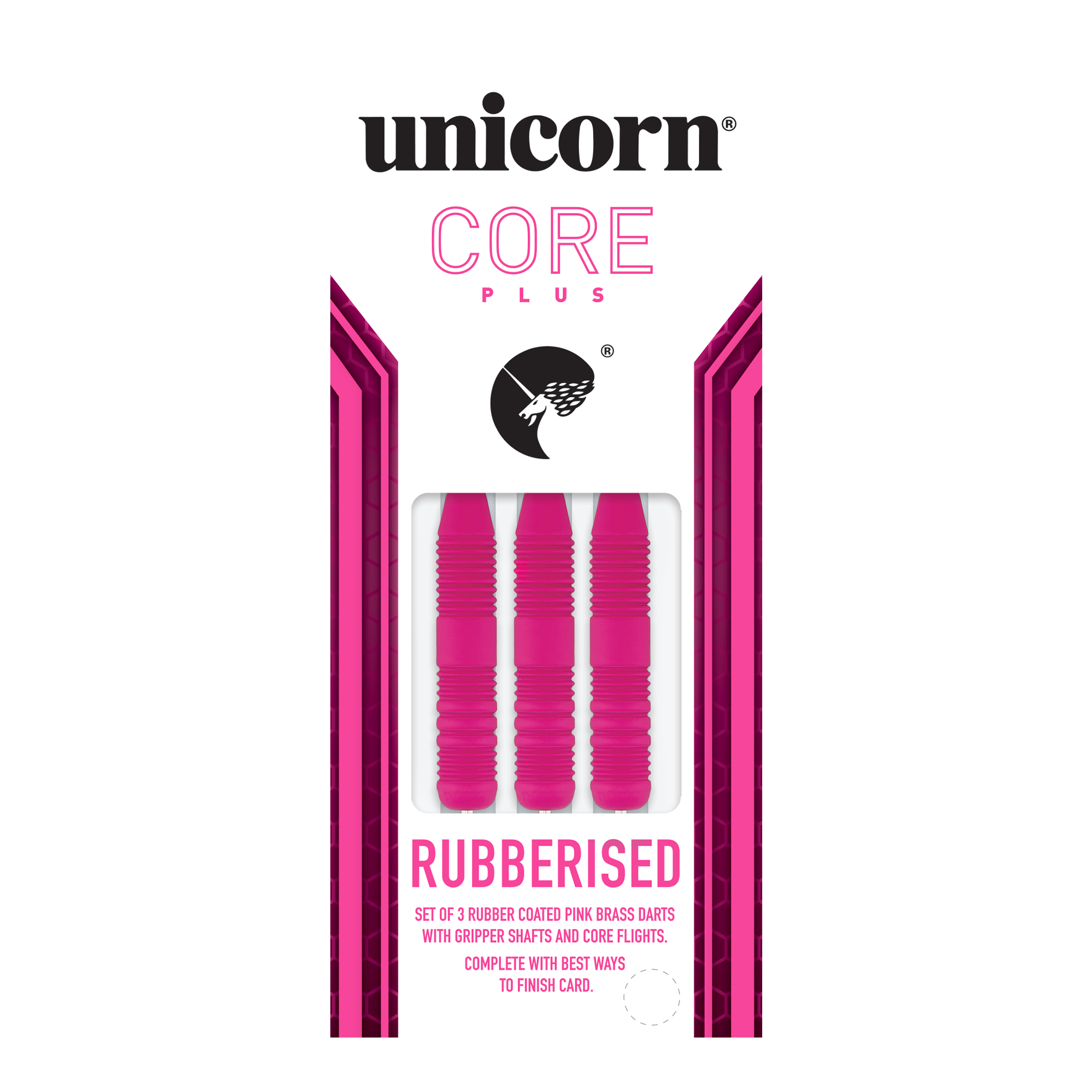 Unicorn Core Plus Rubberised Pink Steeldarts