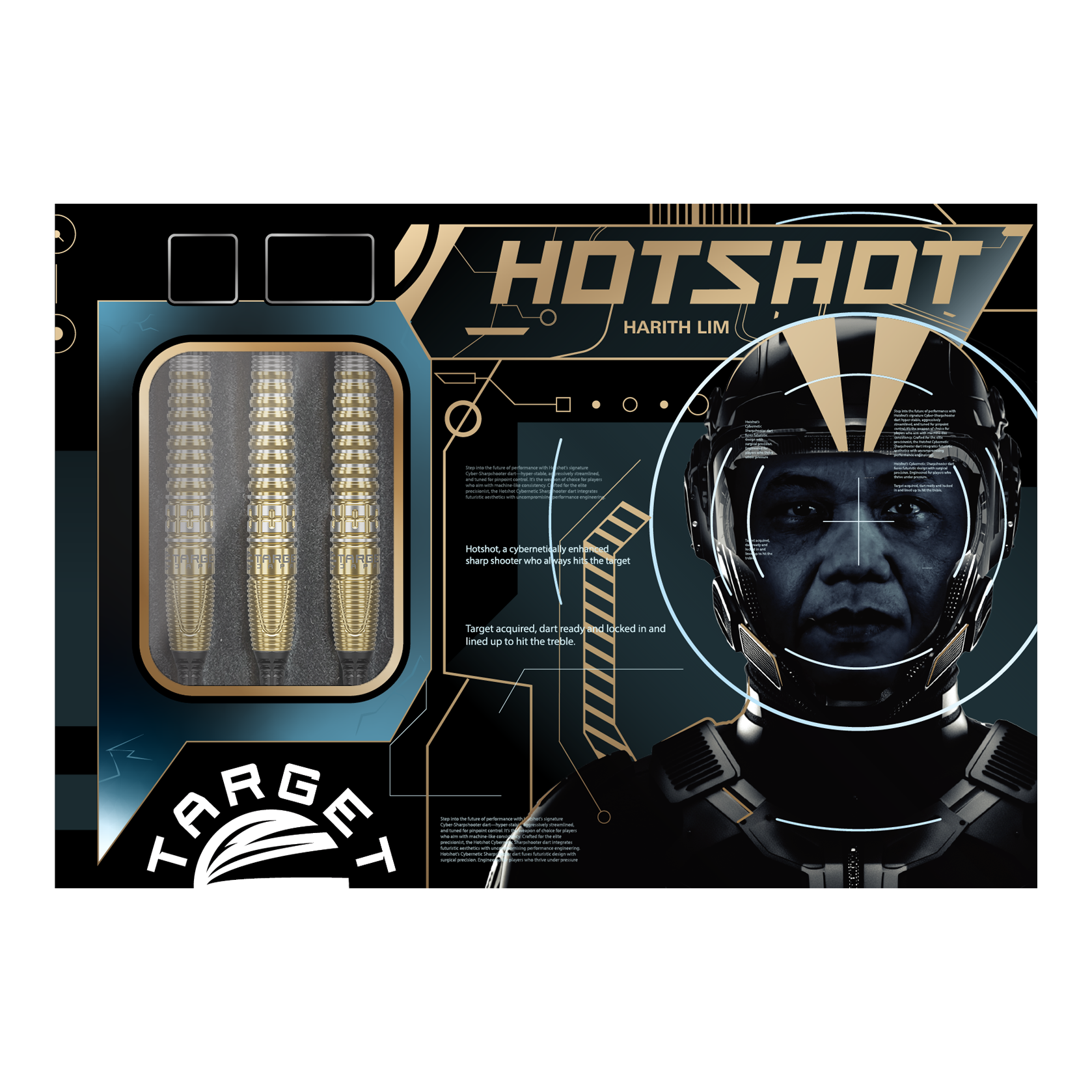 Target Japan Prime Series Harith Lim HotShot GEN3 Soft Darts - 18g Die Target Japan Prime Series Harith Lim HotShot GEN3 Softdarts - 18g werden gezeigt. Diese Softdarts zeichnen sich durch ihr schlankes Design aus.